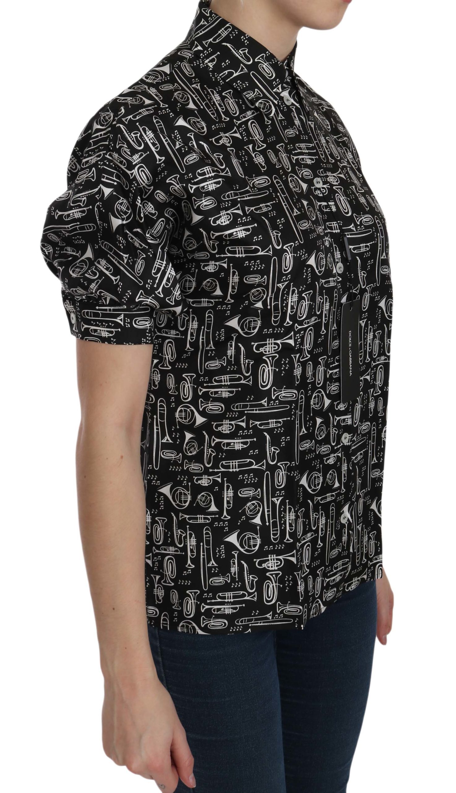 1026344.jpg Elegant Musical Instrument Silk Top - Image 4