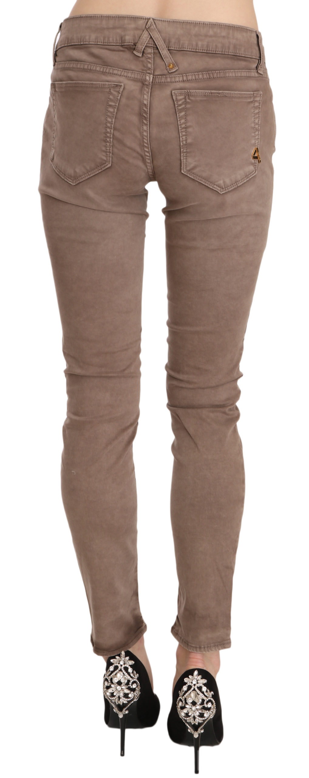 1027094.jpg Chic Brown Slim Fit Skinny Jeans - Image 3