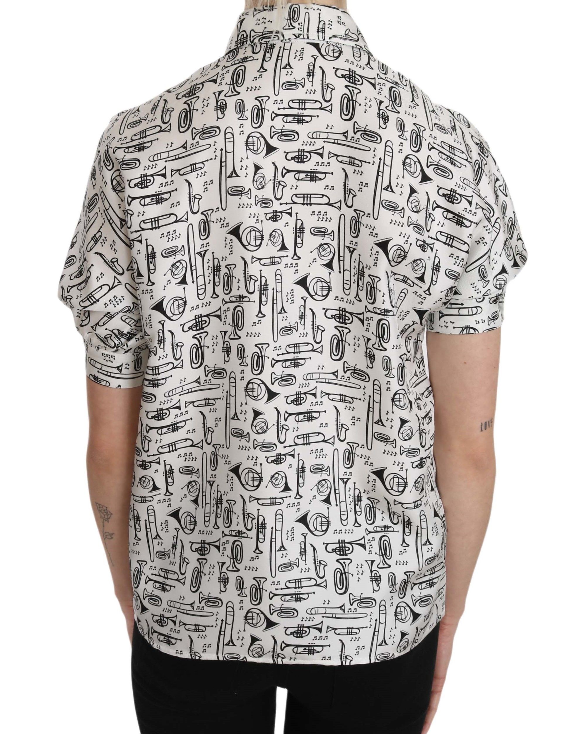 1151183.jpg Elegant Trumpet Print Silk Blouse - Image 3