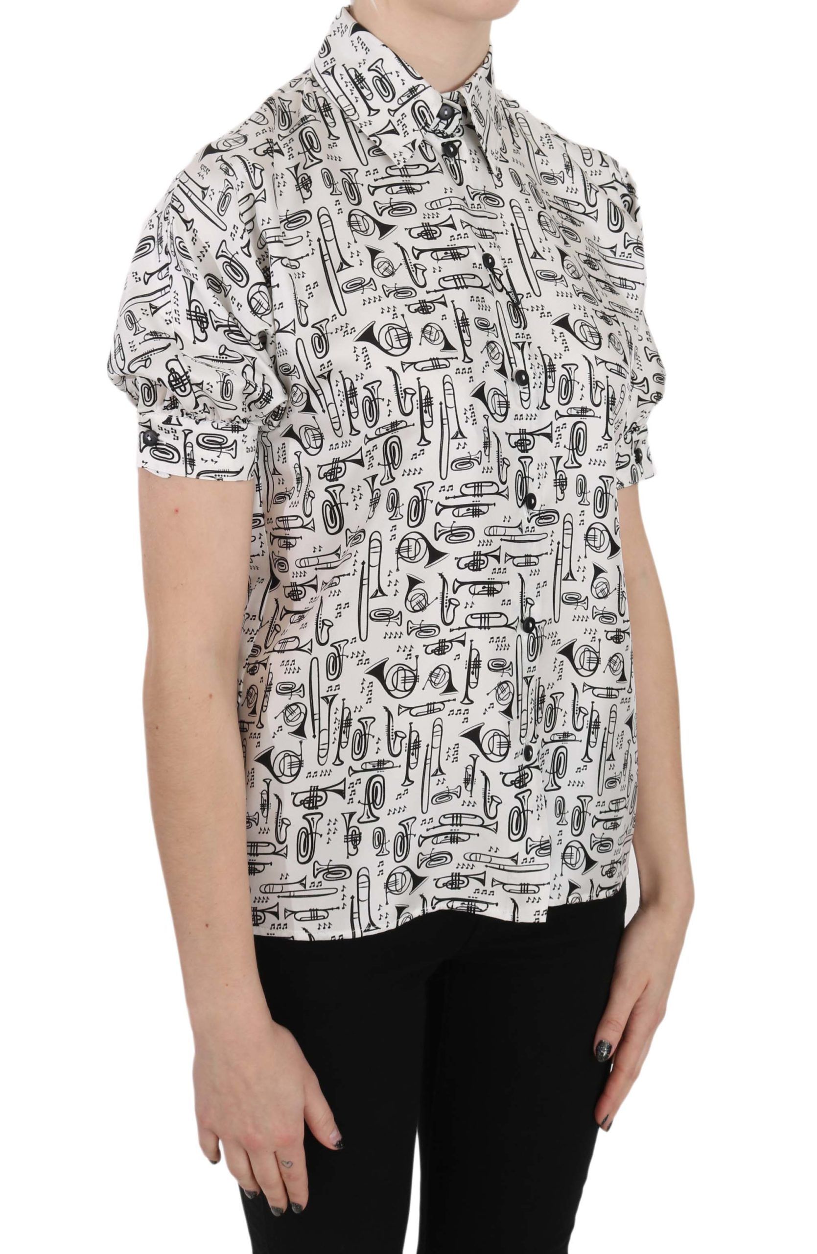 1151192.jpg Elegant Trumpet Print Silk Blouse - Image 5
