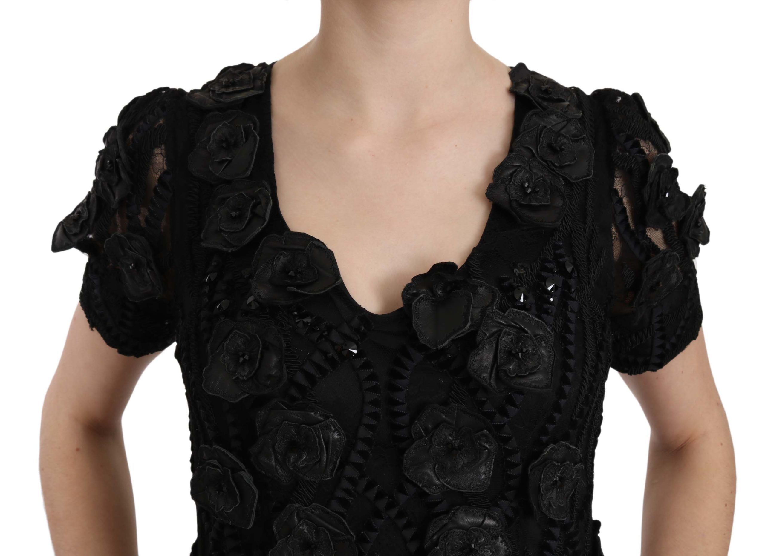 1154084.jpg Elegant Black Sheath Silk Dress - Image 4