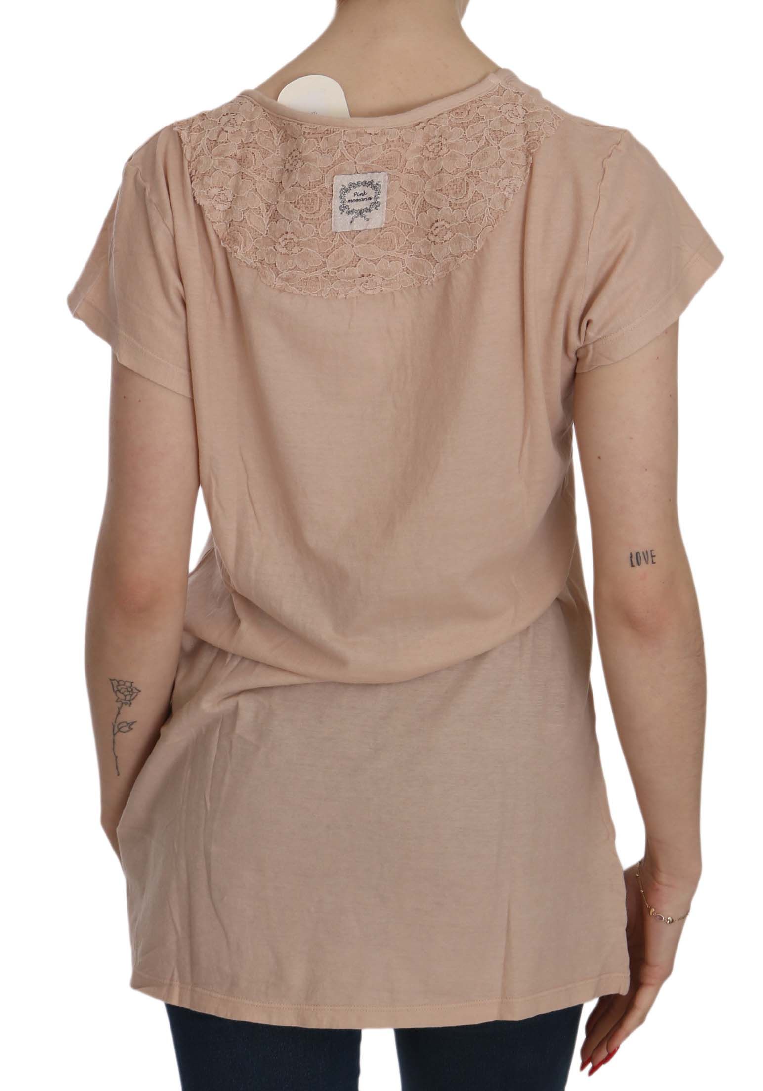 1156742.jpg Elegant Cream Lace Round Neck Blouse - Image 2