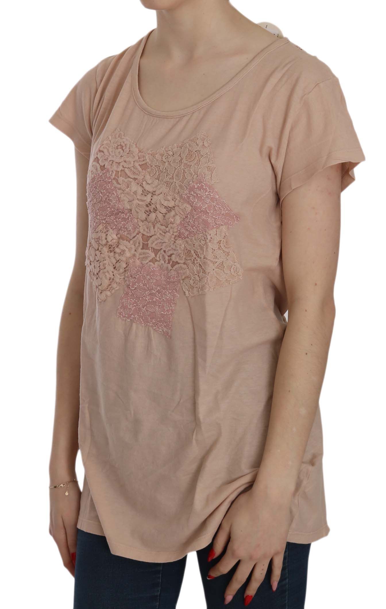 1156754.jpg Elegant Cream Lace Round Neck Blouse - Image 5
