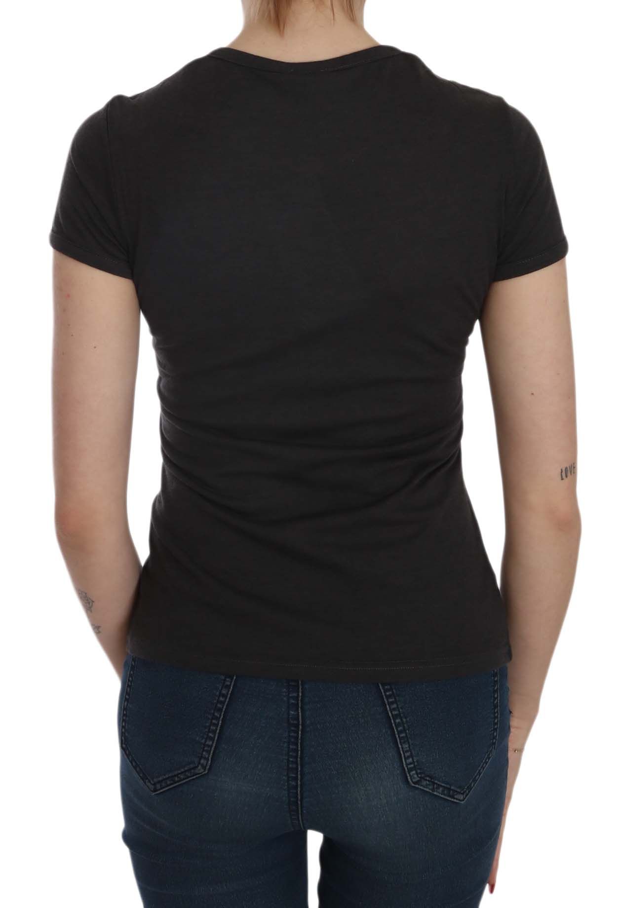 1156853.jpg Black Hearts Print Crew Neck Blouse - Image 3