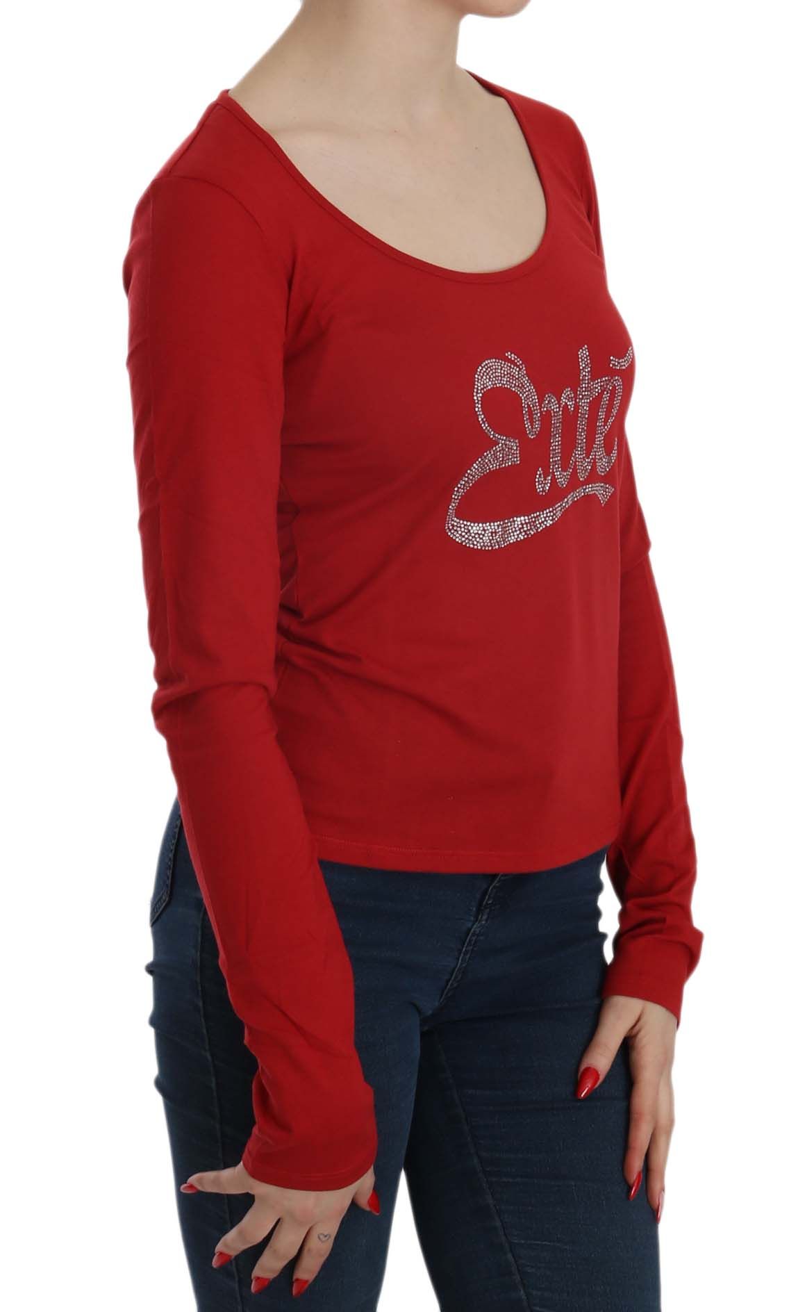 1157525.jpg Ravishing Red Crystal Embellished Blouse - Image 2