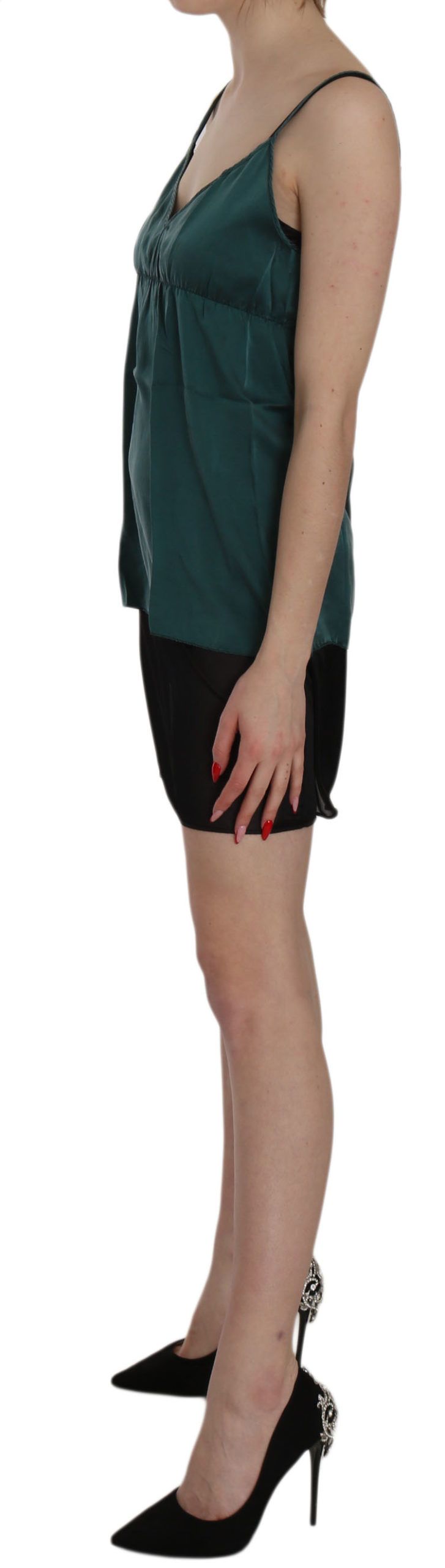 1157852.jpg Elegant Spaghetti Strap Silk Mini Dress - Image 2