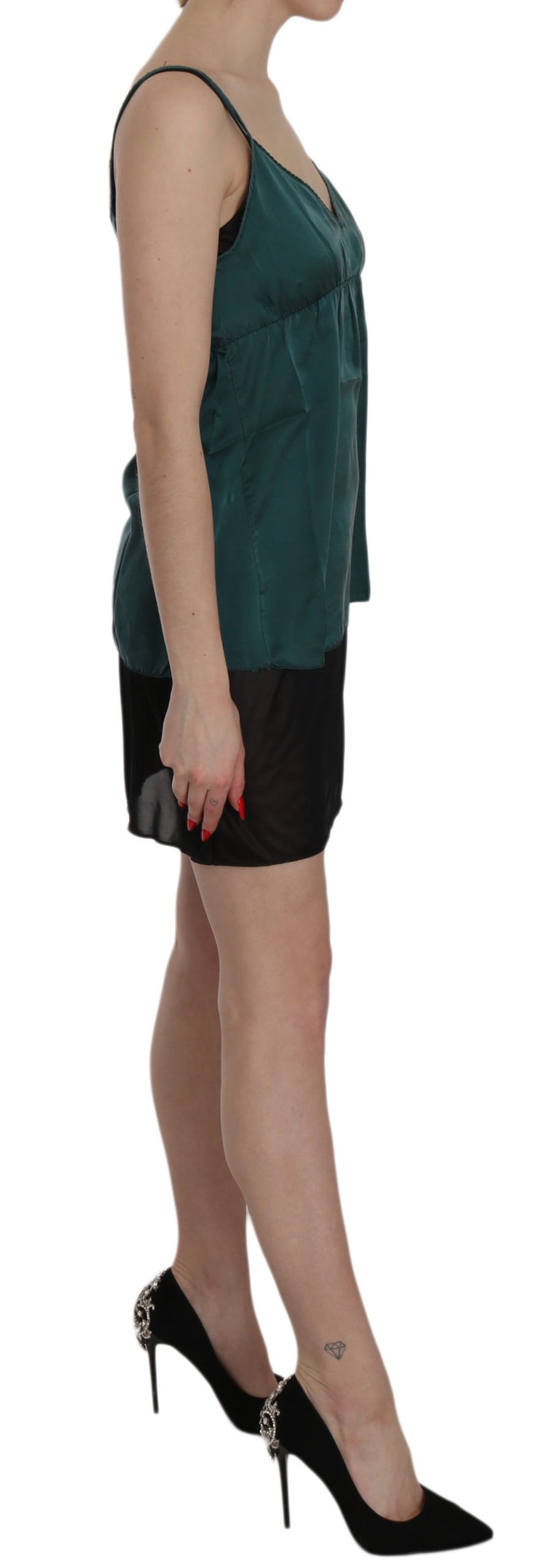 1157864.jpg Elegant Spaghetti Strap Silk Mini Dress - Image 5