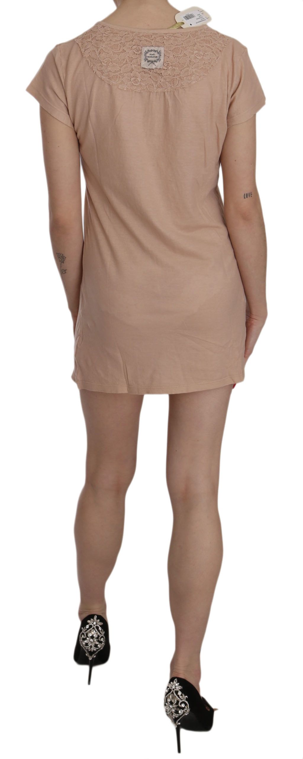 1157882.jpg Pink Lace Shift Mini Dress - Elegance Unleashed - Image 3