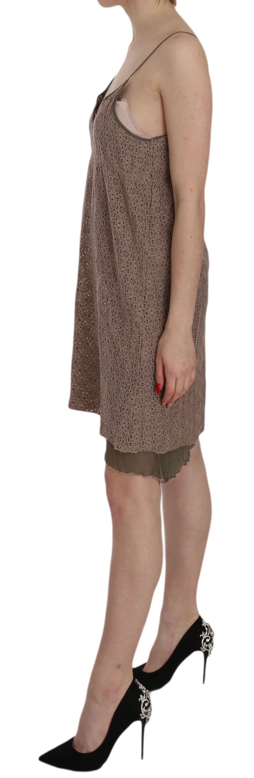 1157909.jpg Chic Green A-Line Spaghetti Strap Mini Dress - Image 3