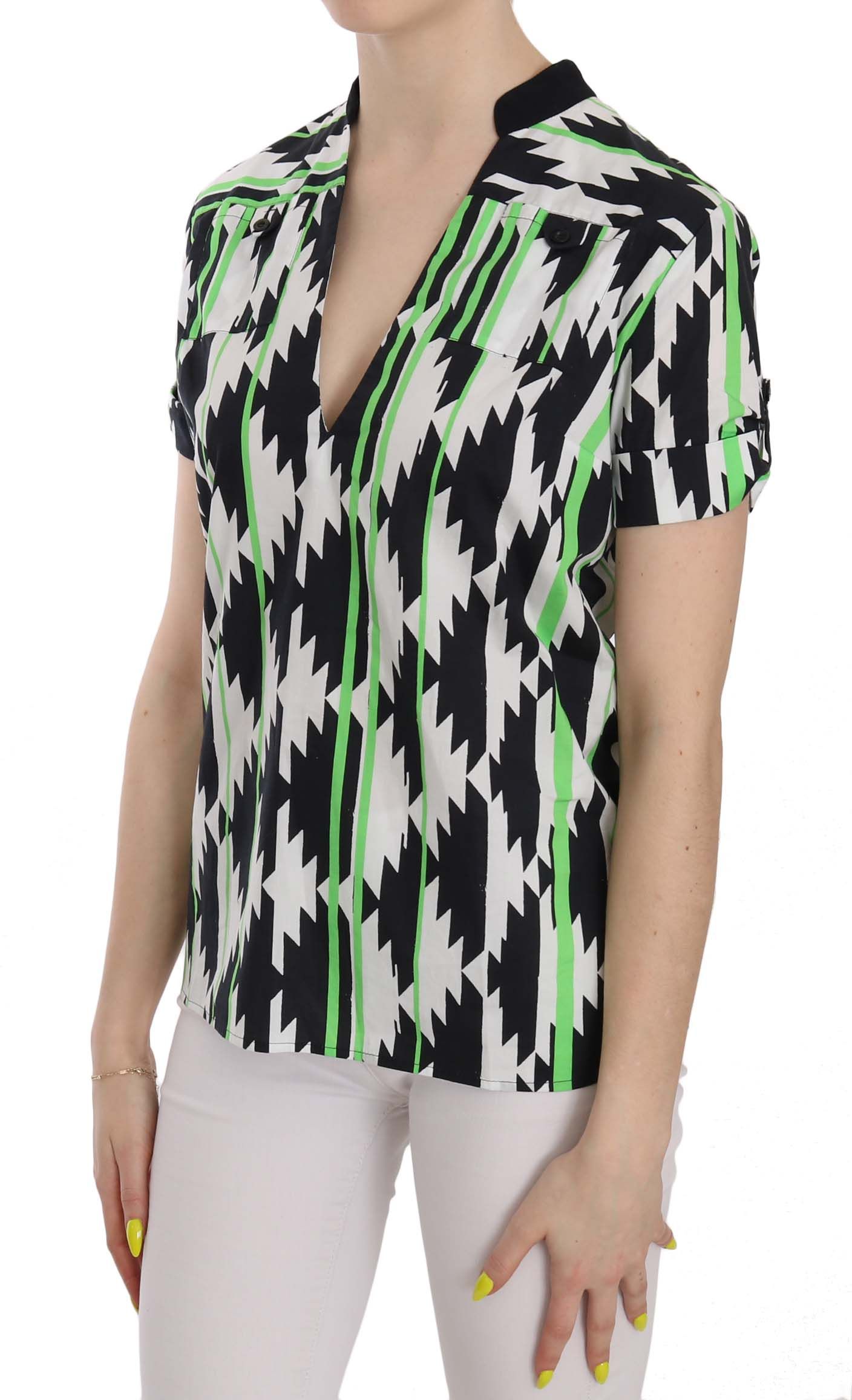 1175102.jpg Glam Short Sleeve Plunging Neck Top - Image 3