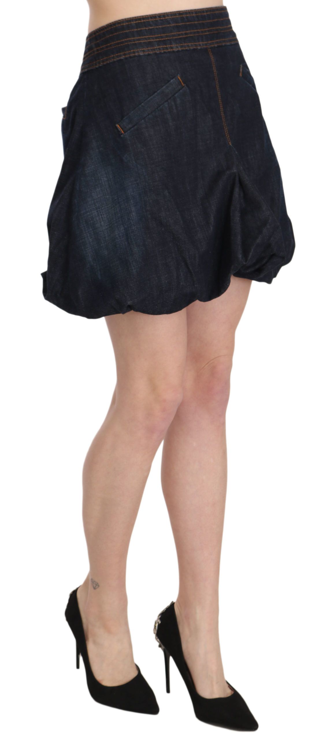 1175378.jpg Chic Dark Blue A-Line Mini Skirt - Image 2