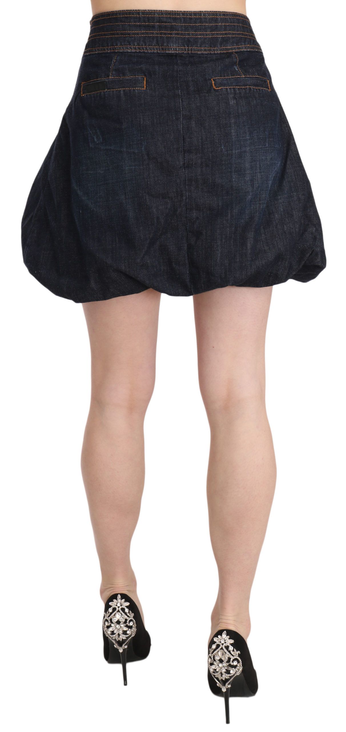 1175384.jpg Chic Dark Blue A-Line Mini Skirt - Image 4