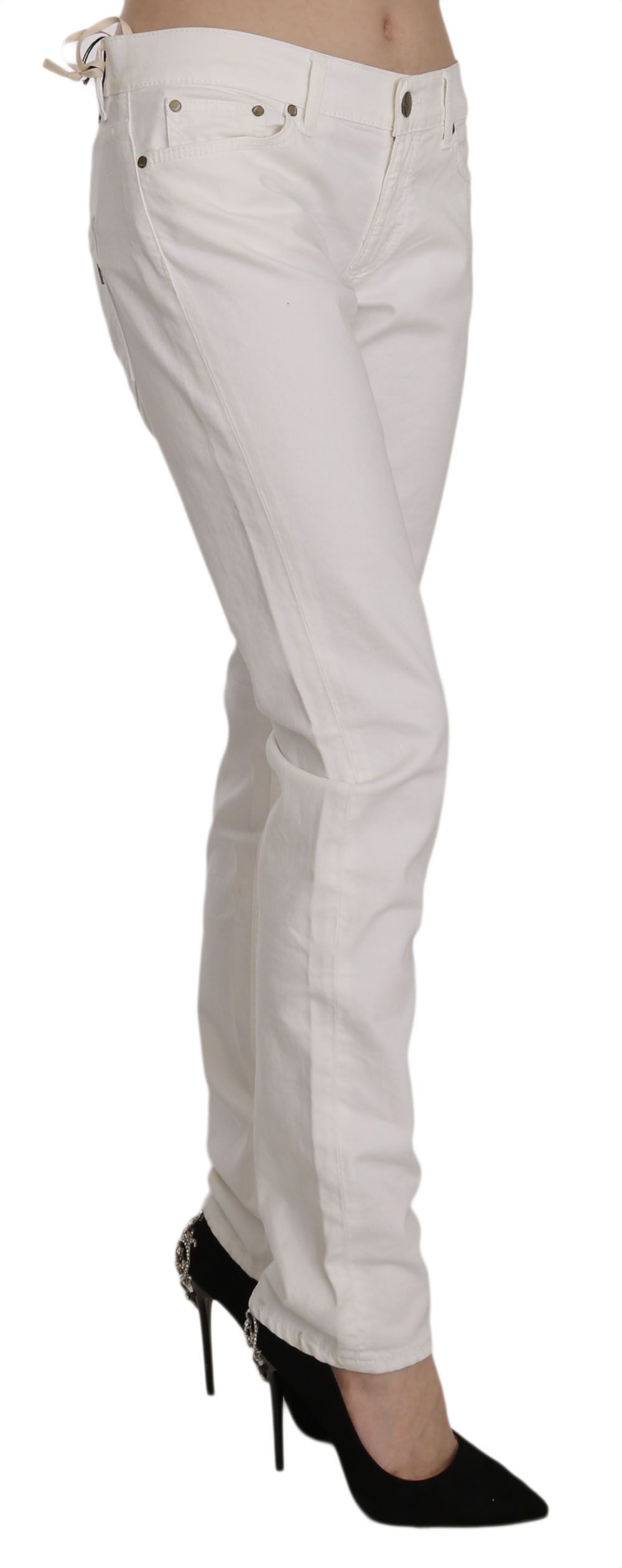 1175492.jpg Chic White Skinny Cotton Blend Pants - Image 2