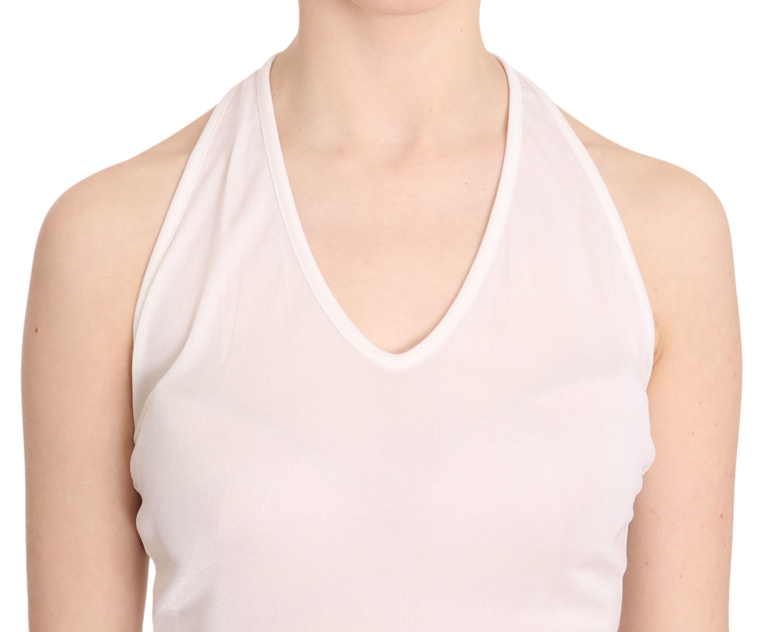 1175729.jpg Elegant White Halter Casual Tank Top - Image 3