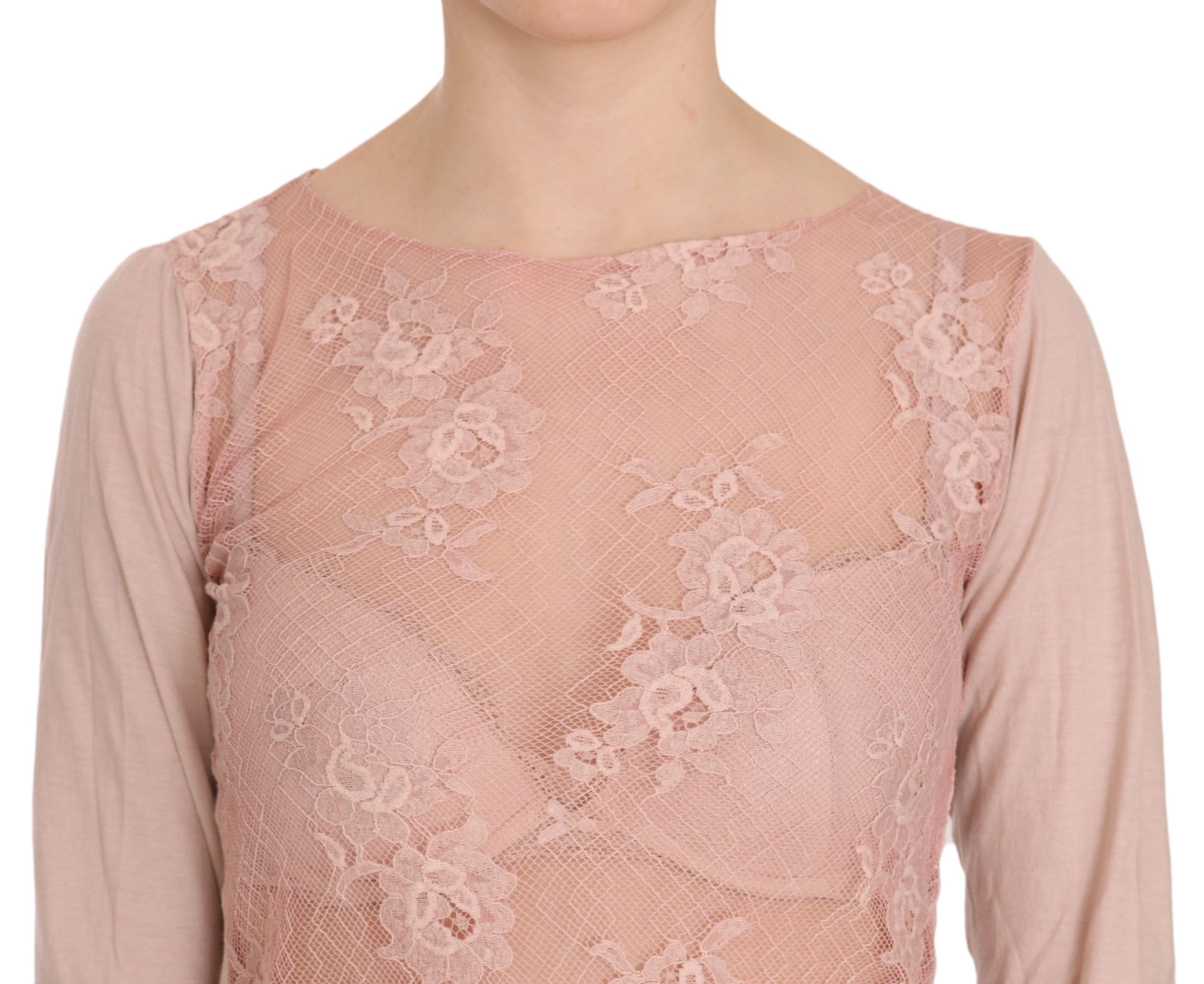 1175996.jpg Chic Pink See-Through Cotton Blouse - Image 4