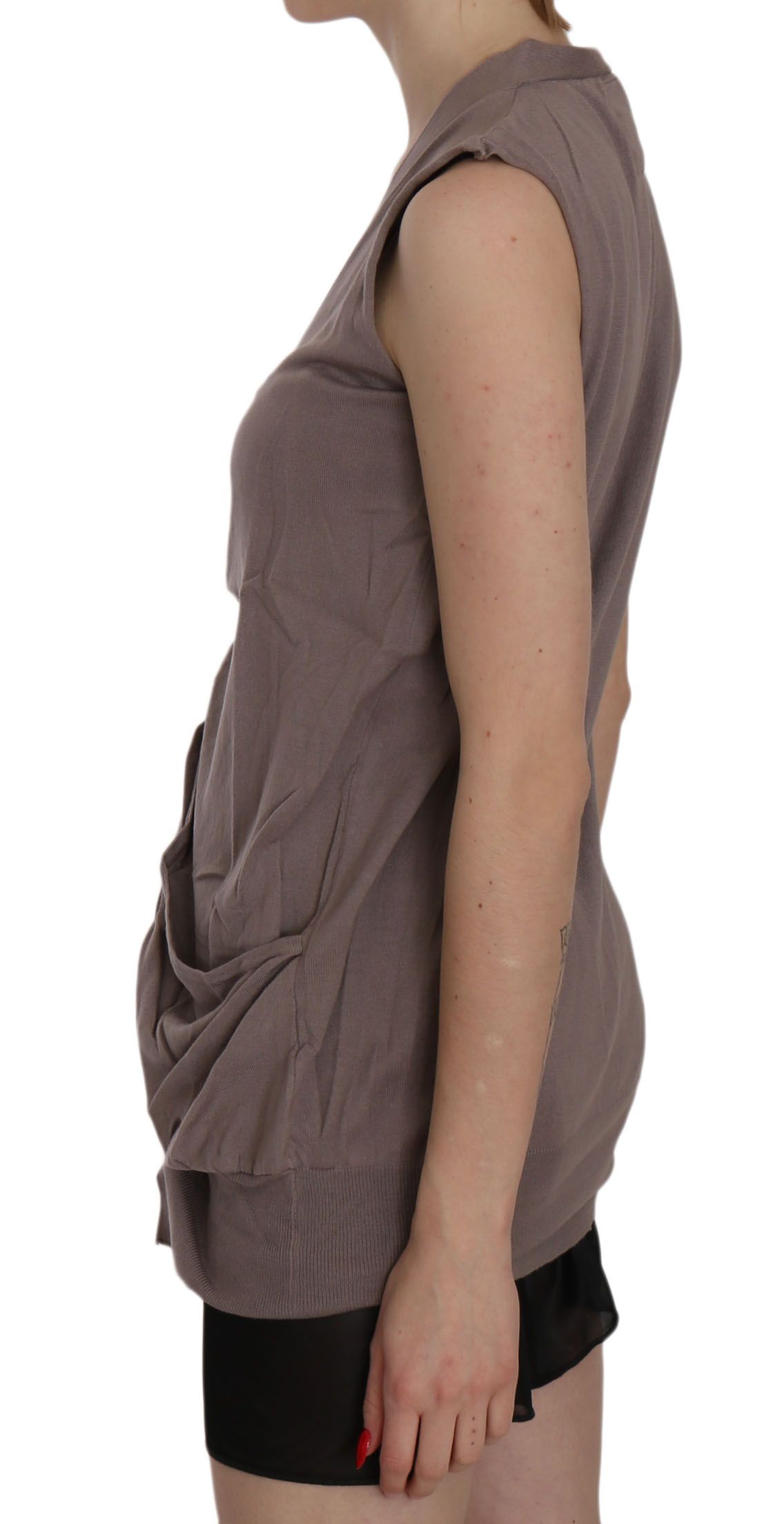 1176140.jpg Chic Sleeveless Cotton Cardigan Top - Image 3