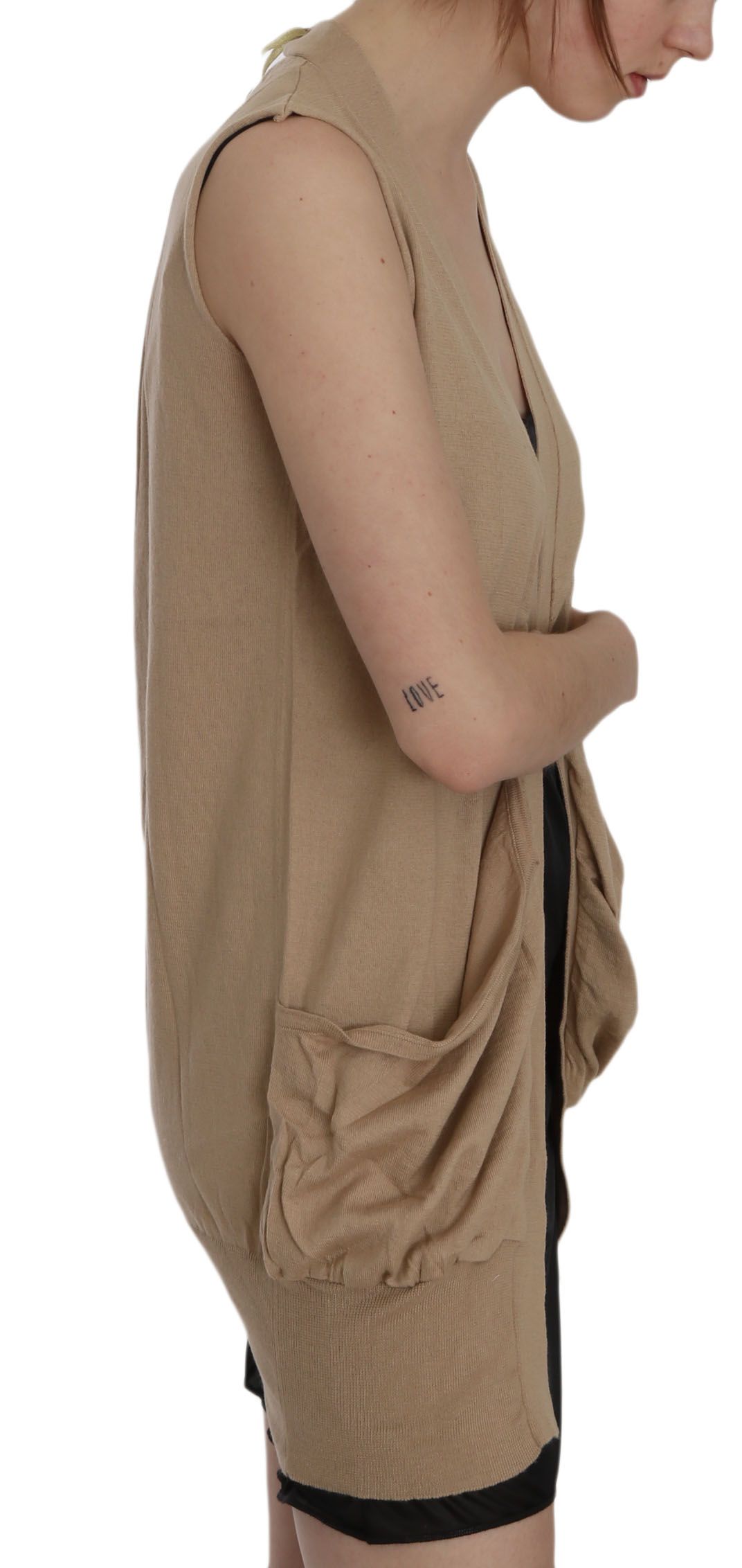 1176212.jpg Elegant Sleeveless Cotton Cardigan Top - Image 2