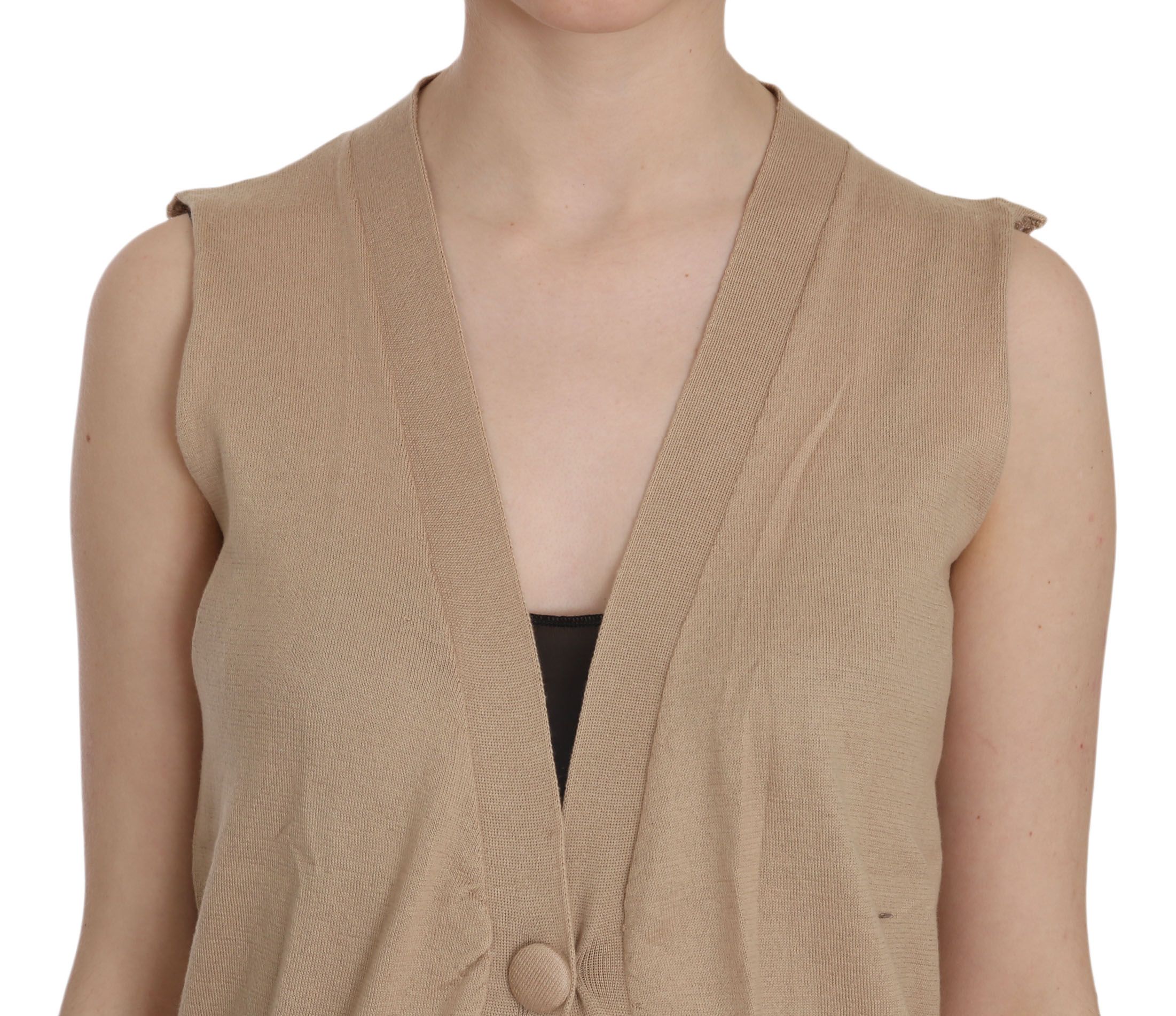 1176221.jpg Elegant Sleeveless Cotton Cardigan Top - Image 5
