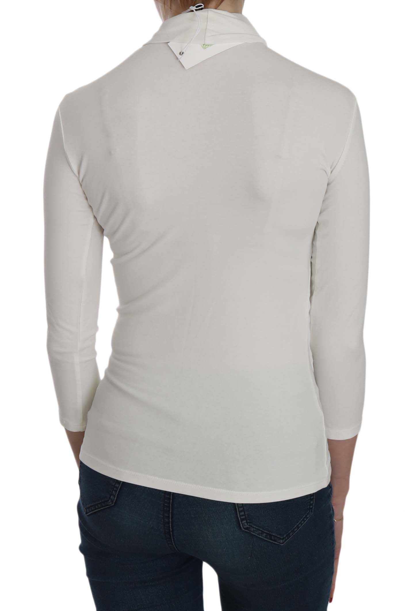 1178093.jpg Chic White Printed Turtle Neck Blouse - Image 4