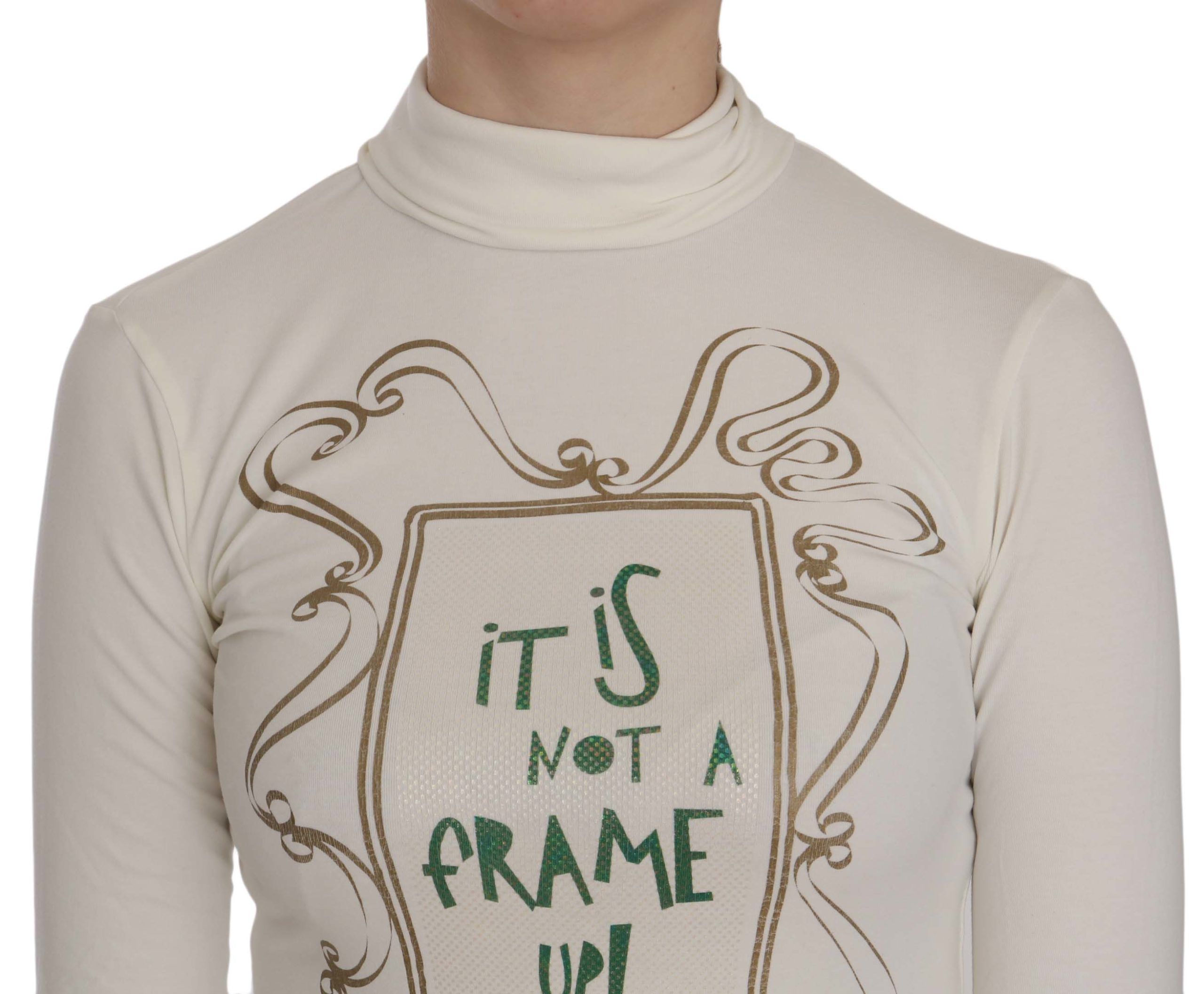 1178096.jpg Chic White Printed Turtle Neck Blouse - Image 5