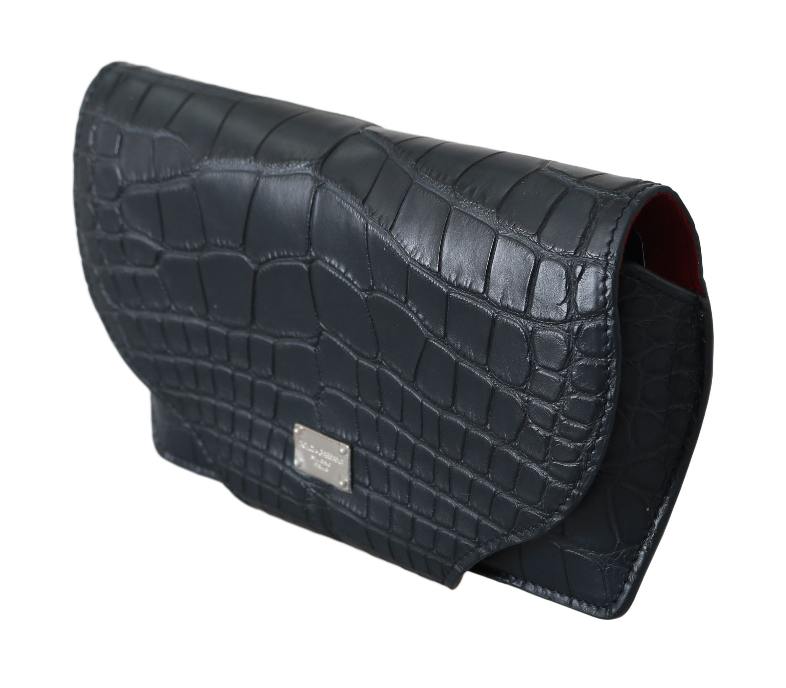 1188041.jpg Elegant Blue Crocodile Leather Eyewear Pouch - Image 2