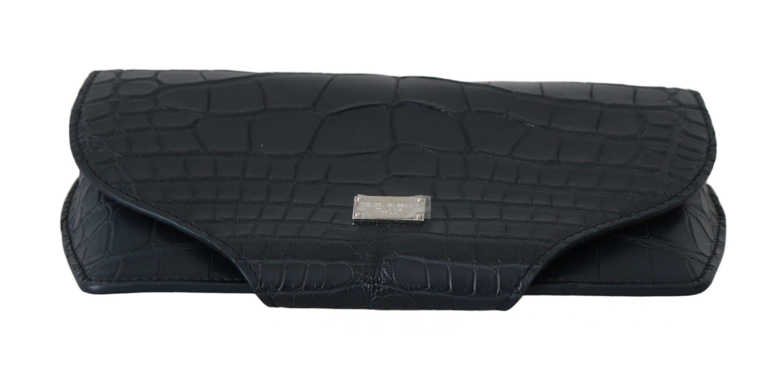 1188047.jpg Elegant Blue Crocodile Leather Eyewear Pouch - Image 4