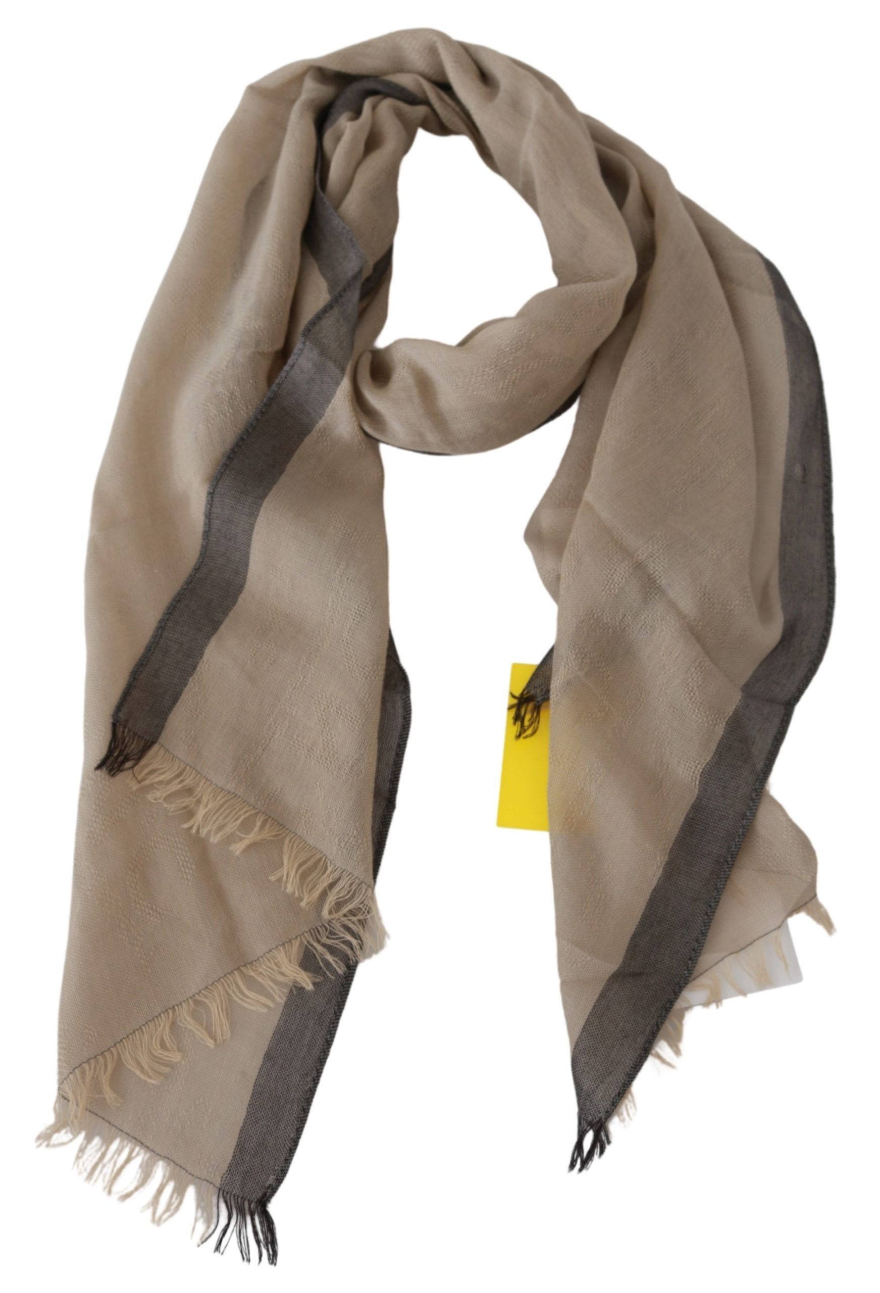 1293472.jpg Elegant Beige Cotton Scarf for Women - Image 6