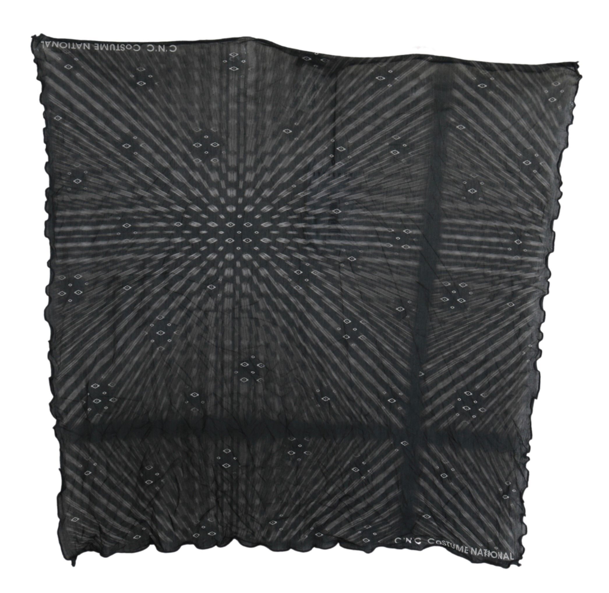 1308834.jpg Elegant Black Striped Men's Viscose Scarf - Image 5