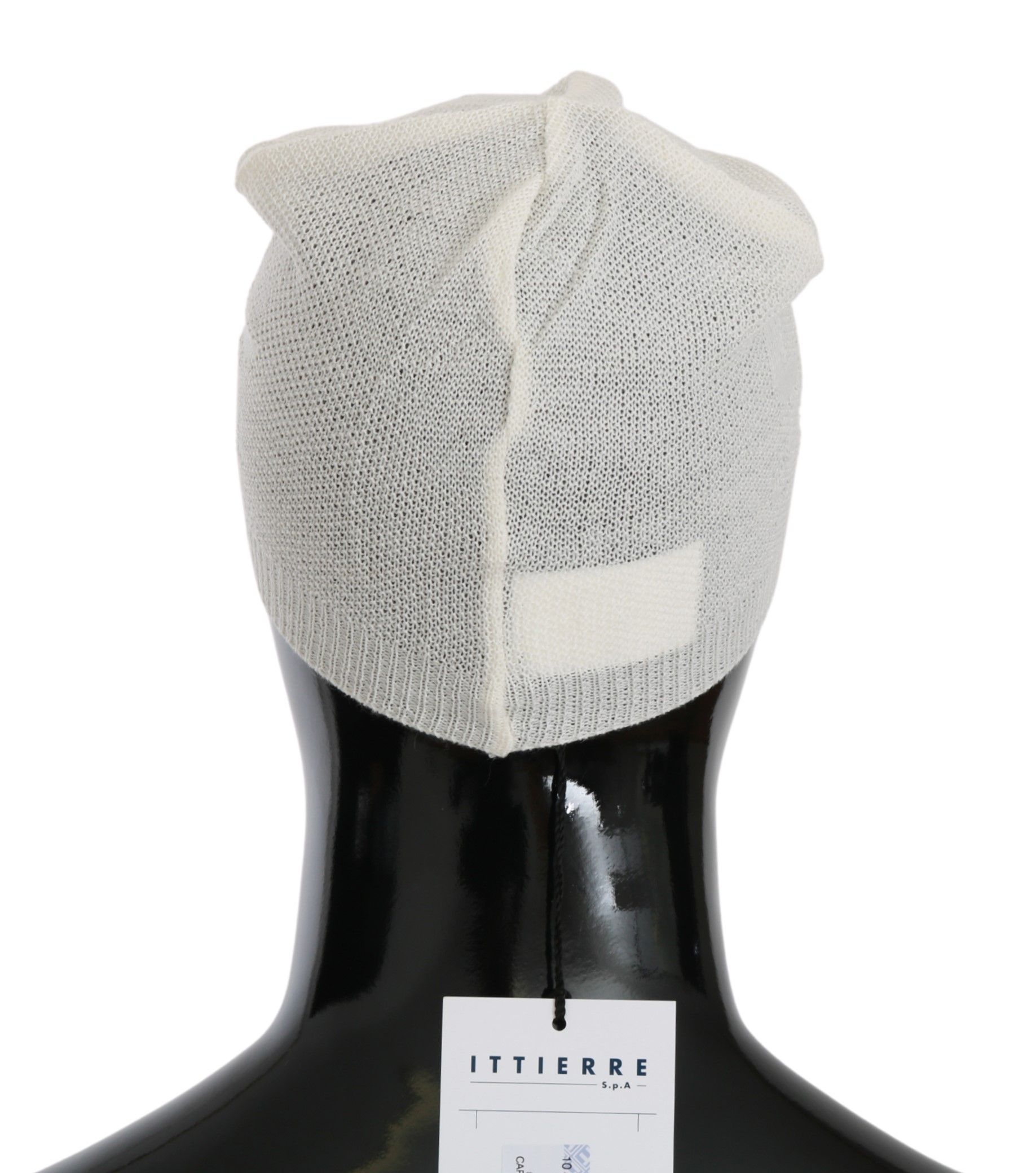 1309139.jpg Elegant White Wool Blend Beanie Hat - Image 2