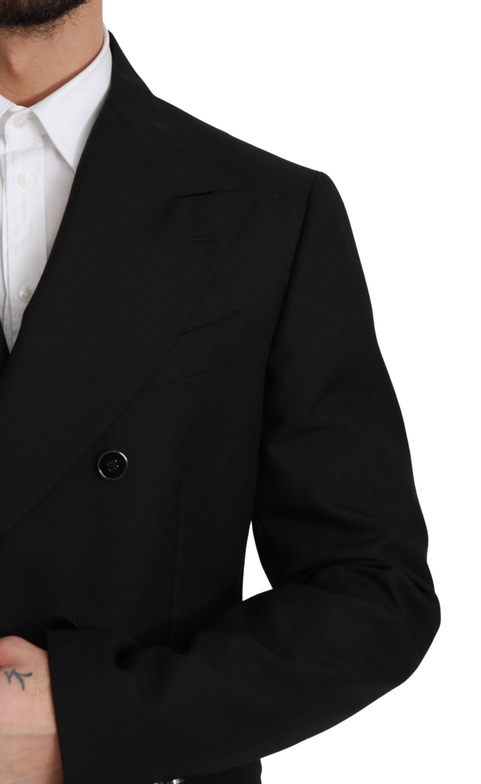 1309809.jpg Elegant Black Slim Fit Formal Blazer - Image 3