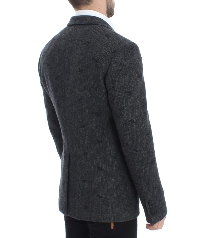 13106-gray-wool-two-button-blazer-2-3.jpg Embroidered Gray Wool Blend Blazer Jacket - Image 4