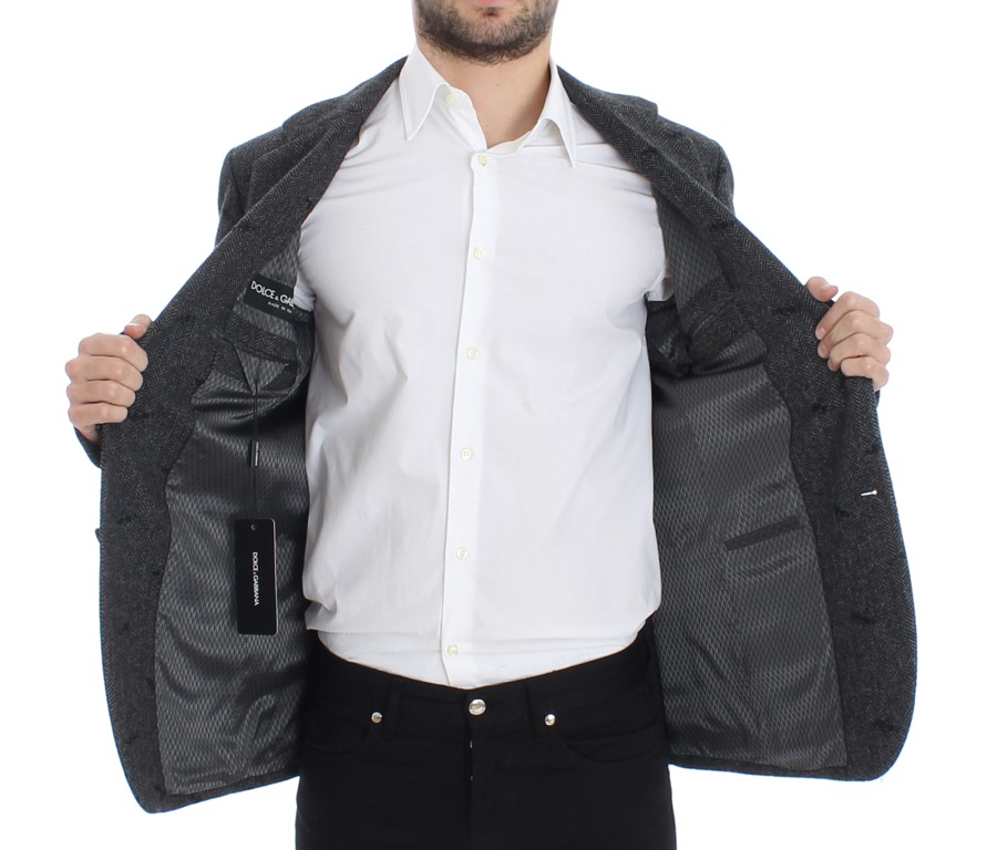 13106-gray-wool-two-button-blazer-2-5.jpg Embroidered Gray Wool Blend Blazer Jacket - Image 6