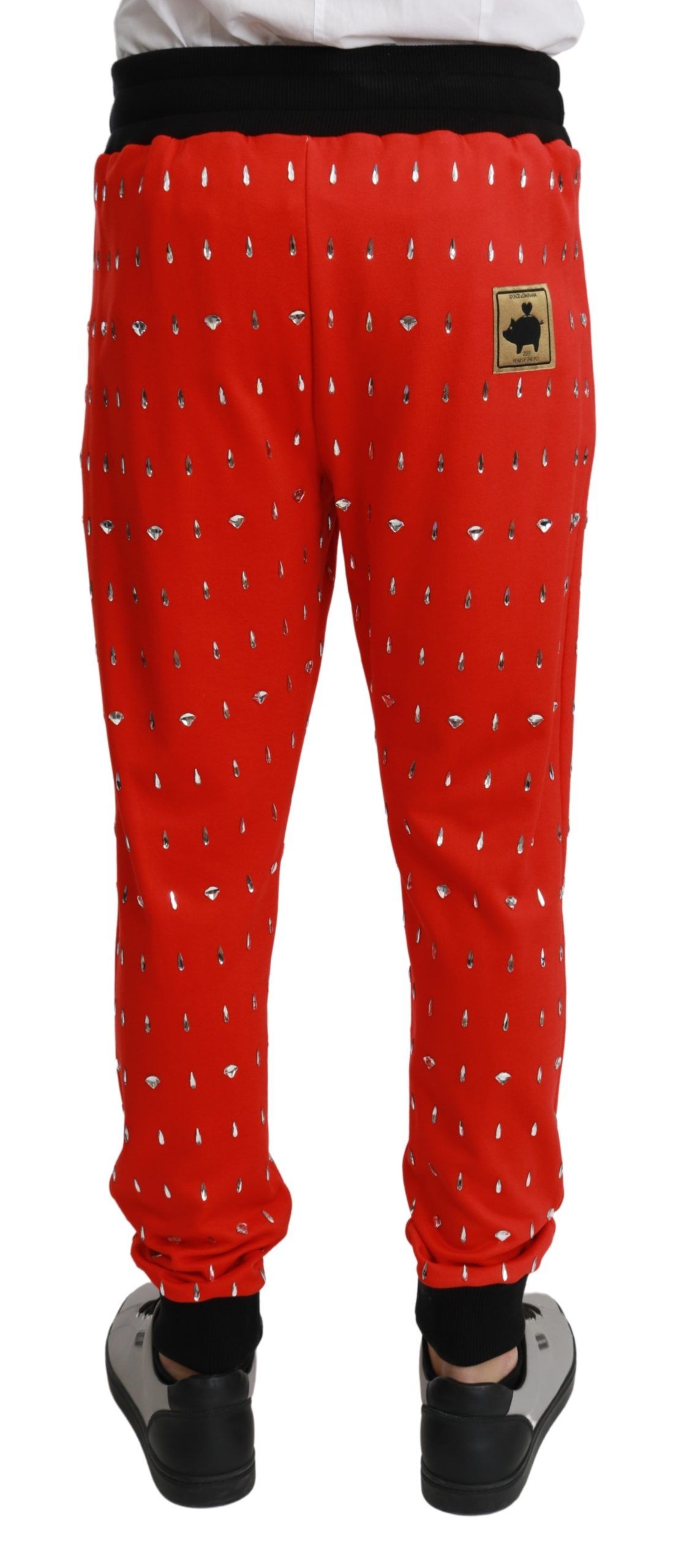 1310901.jpg Chic Red Piggy Bank Print Sweatpants - Image 3