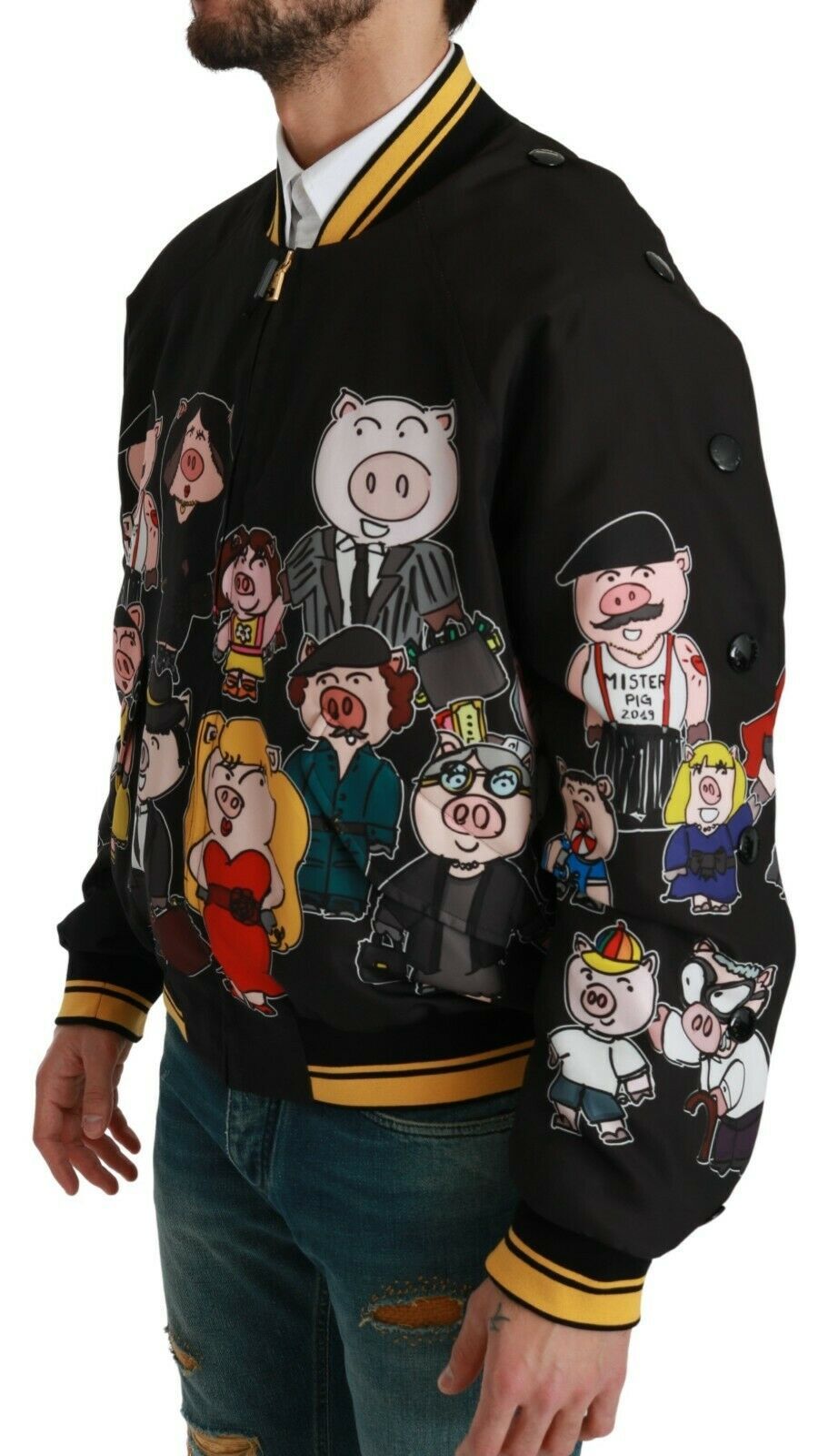 1313751.jpg Multicolor Motive Bomber Style Jacket - Image 3