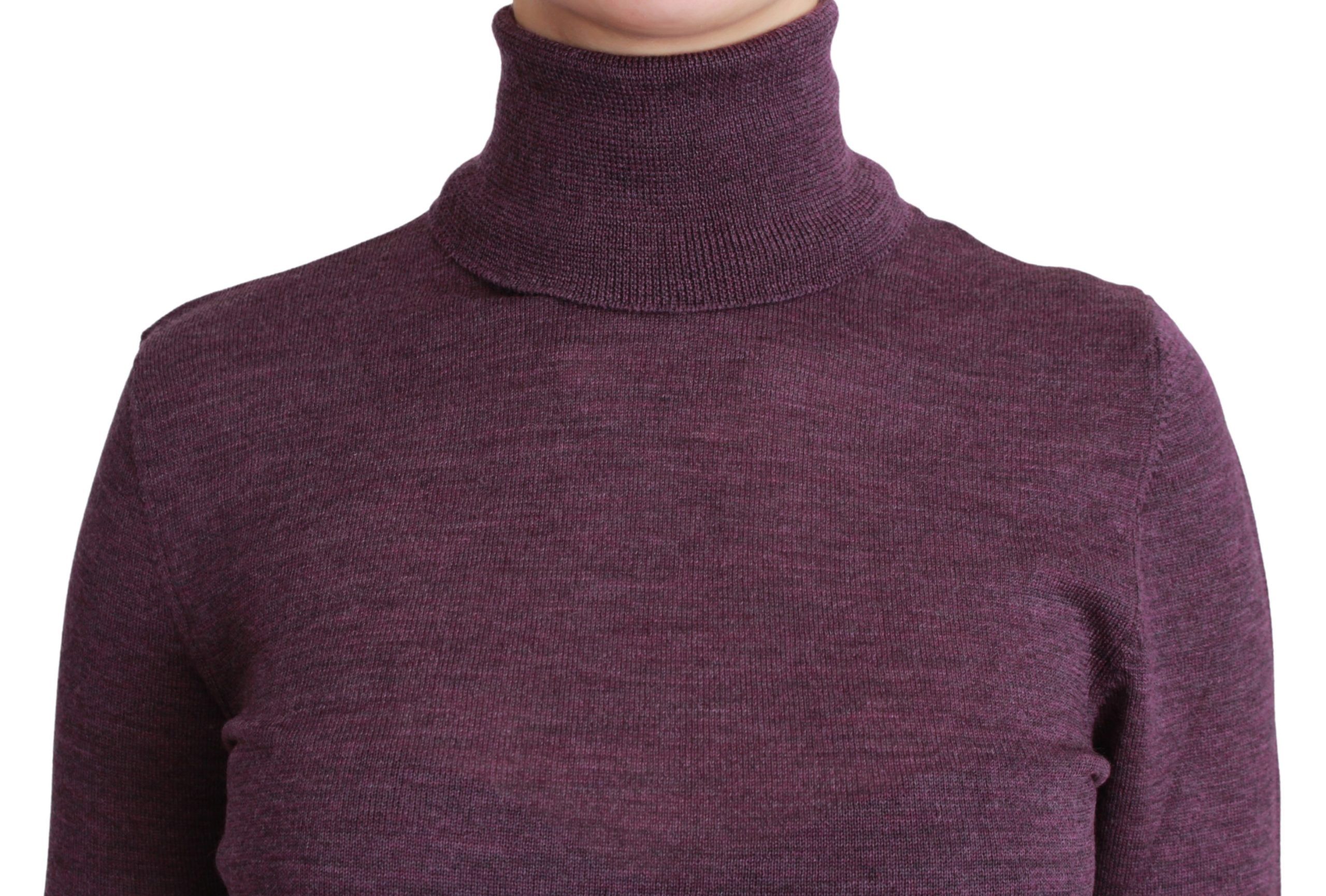 1315781.jpg Elegant Turtleneck Wool Sweater in Purple - Image 5