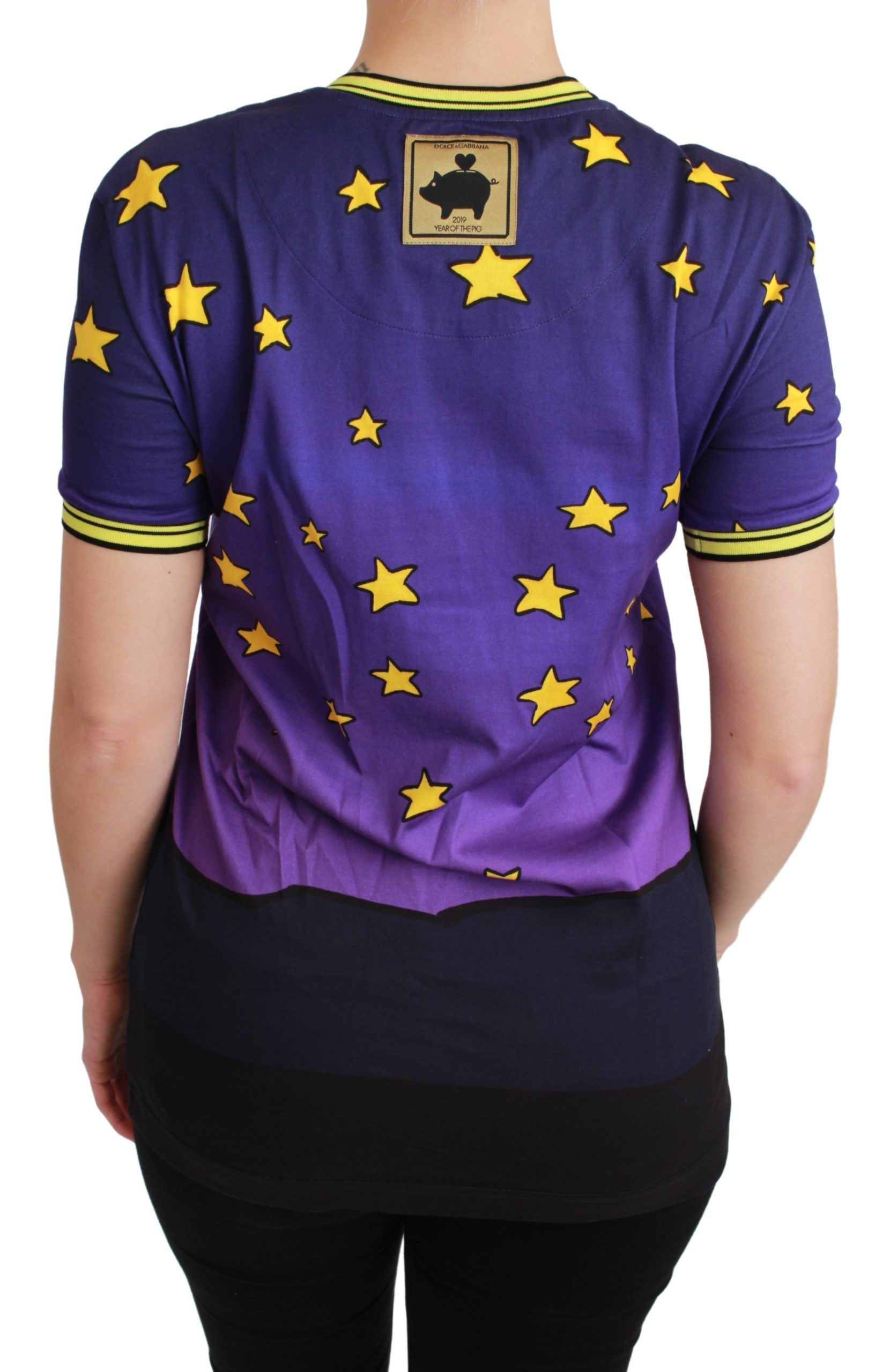 1316049.jpg Elegant Crewneck Motive Tee in Purple - Image 4