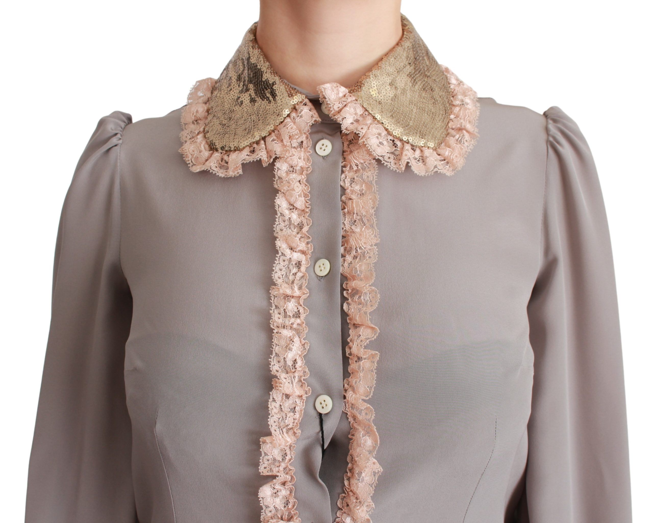 1322612.jpg Elegant Silk Blend Sequin Collar Shirt - Image 4