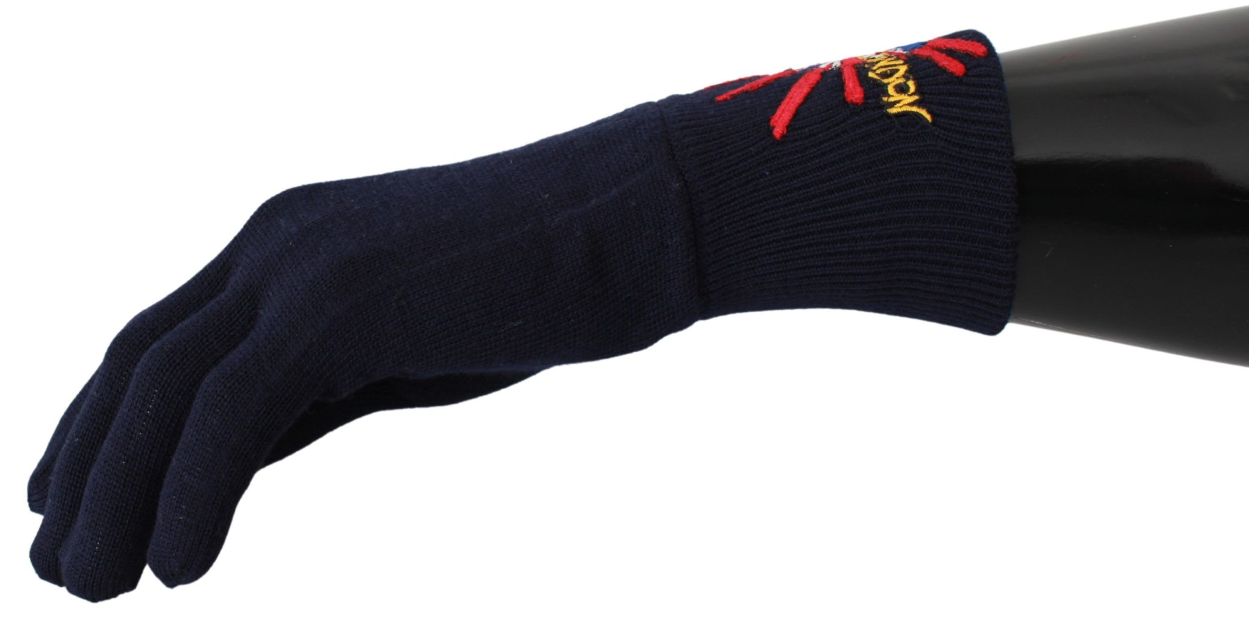 1373026.jpg Blue Virgin Wool Unisex Gloves - Image 2
