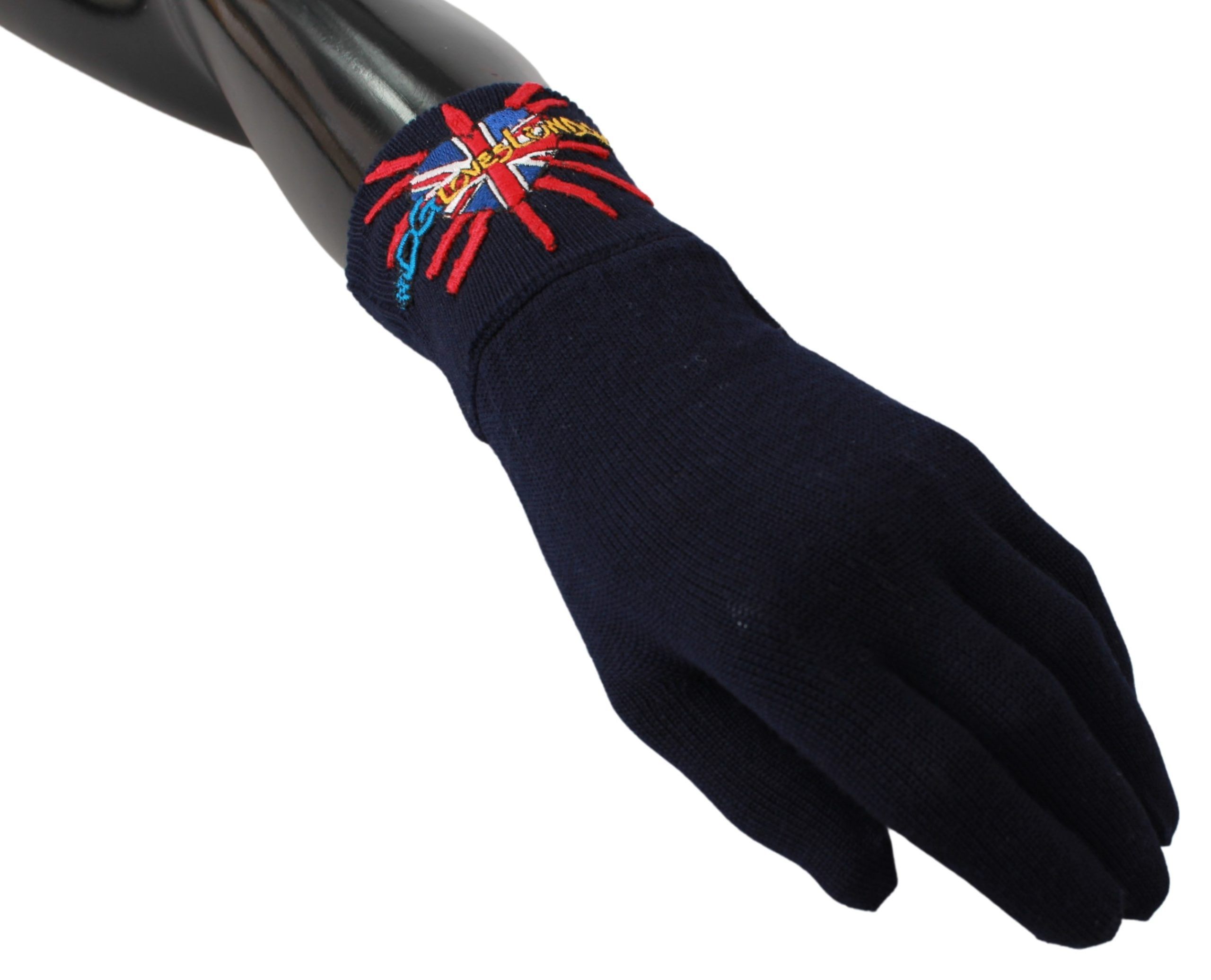 1373027.jpg Blue Virgin Wool Unisex Gloves - Image 3