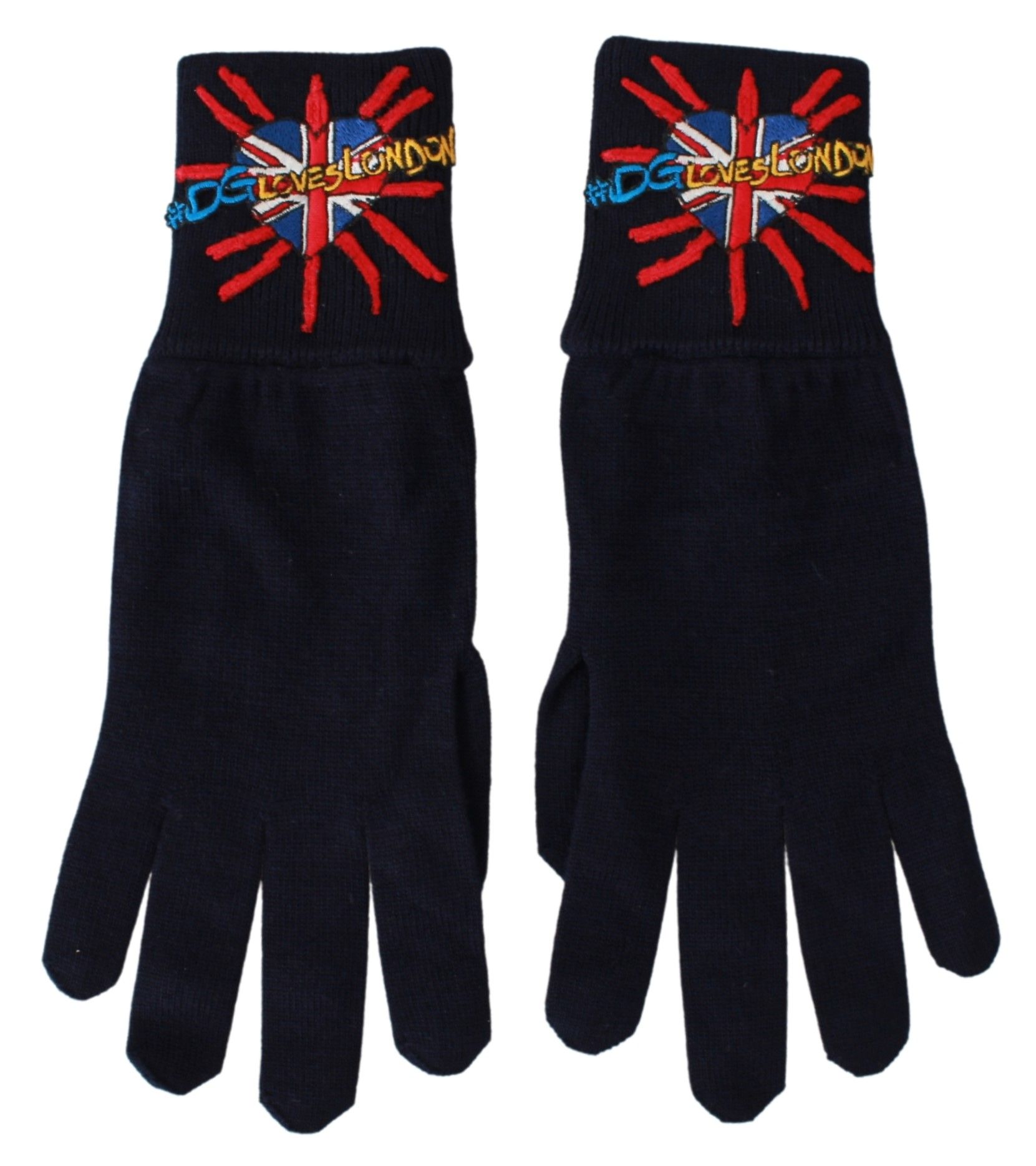1373028.jpg Blue Virgin Wool Unisex Gloves - Image 4