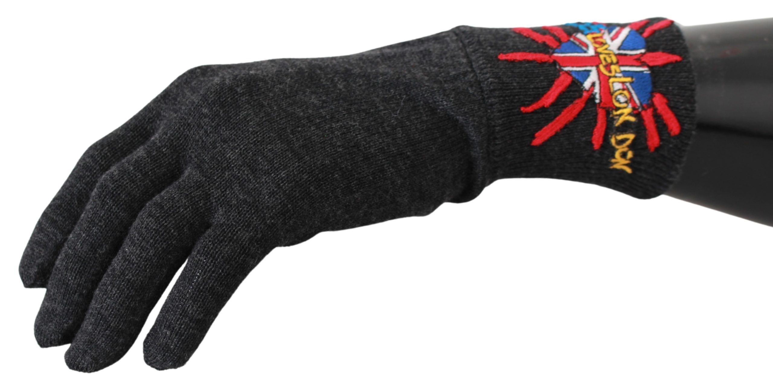 1373031.jpg Gray Virgin Wool Unisex Gloves - Image 2
