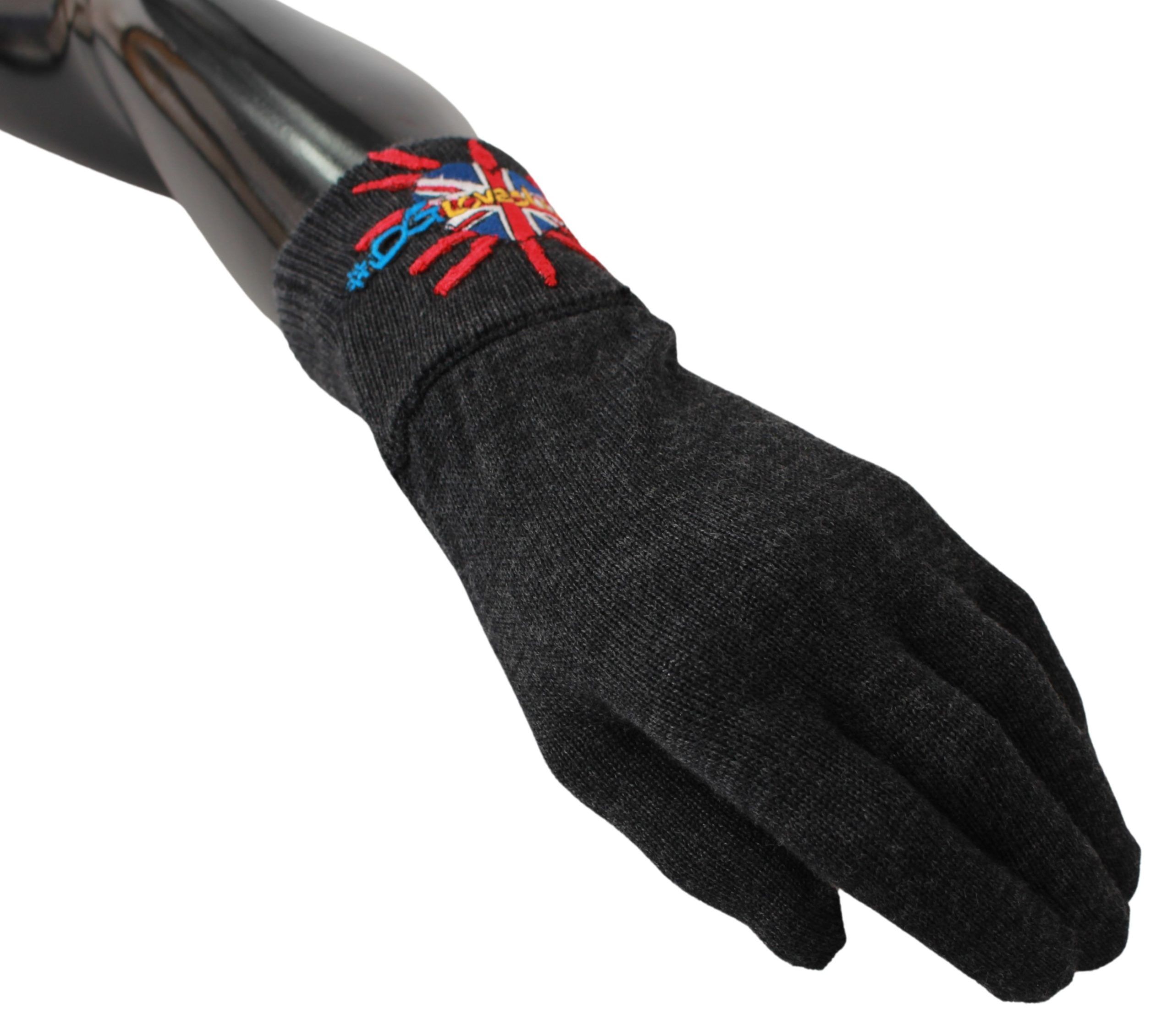 1373032.jpg Gray Virgin Wool Unisex Gloves - Image 3