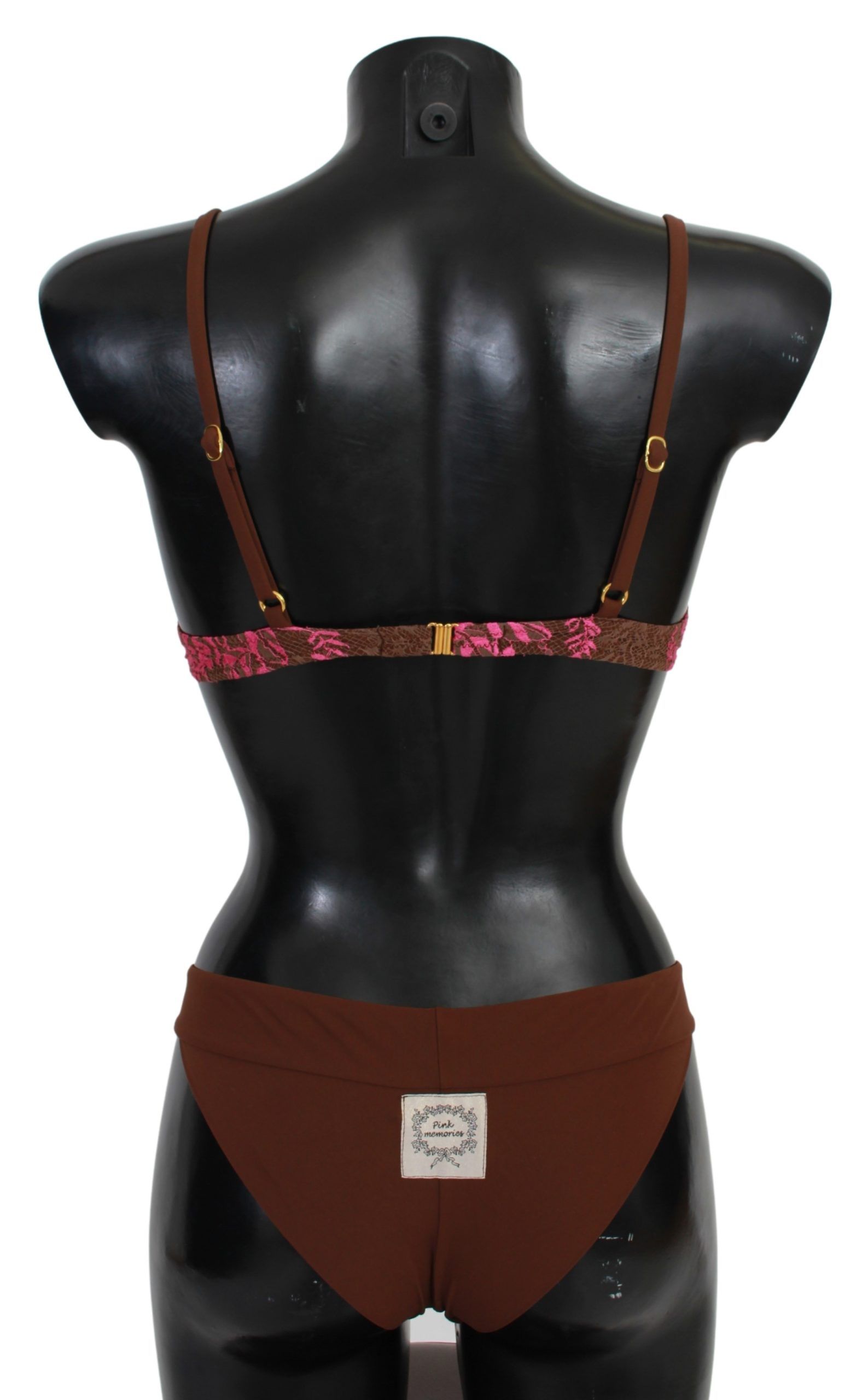 1386564.jpg Chic Pink and Brown Two-Piece Swimsuit - Image 2