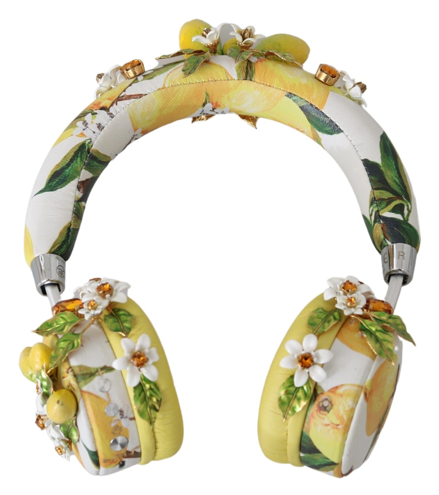 1390401.jpg Glamorous Gold-Embellished Leather Headphones - Image 2