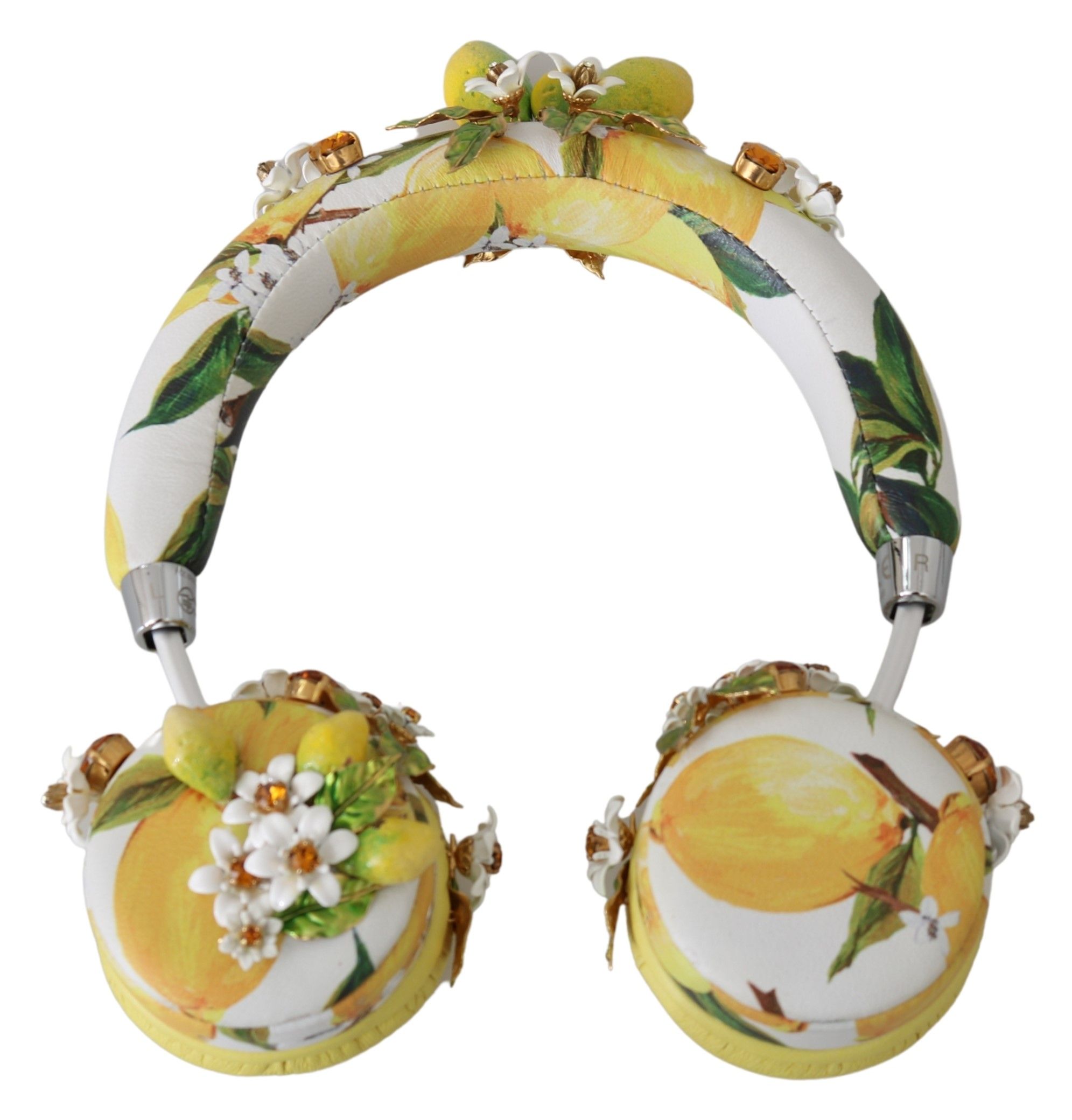 1390402.jpg Glamorous Gold-Embellished Leather Headphones - Image 3
