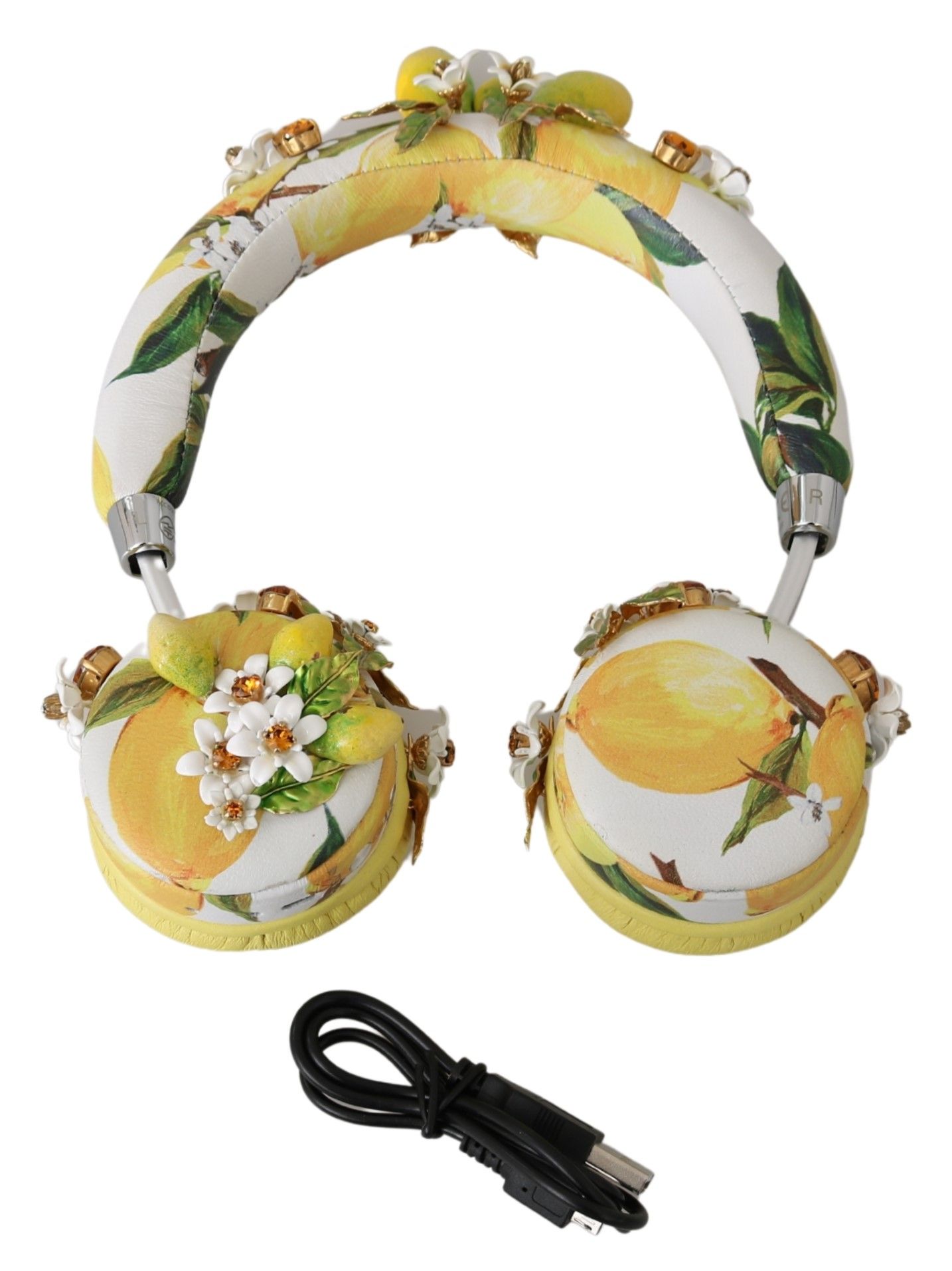 1390404.jpg Glamorous Gold-Embellished Leather Headphones - Image 5