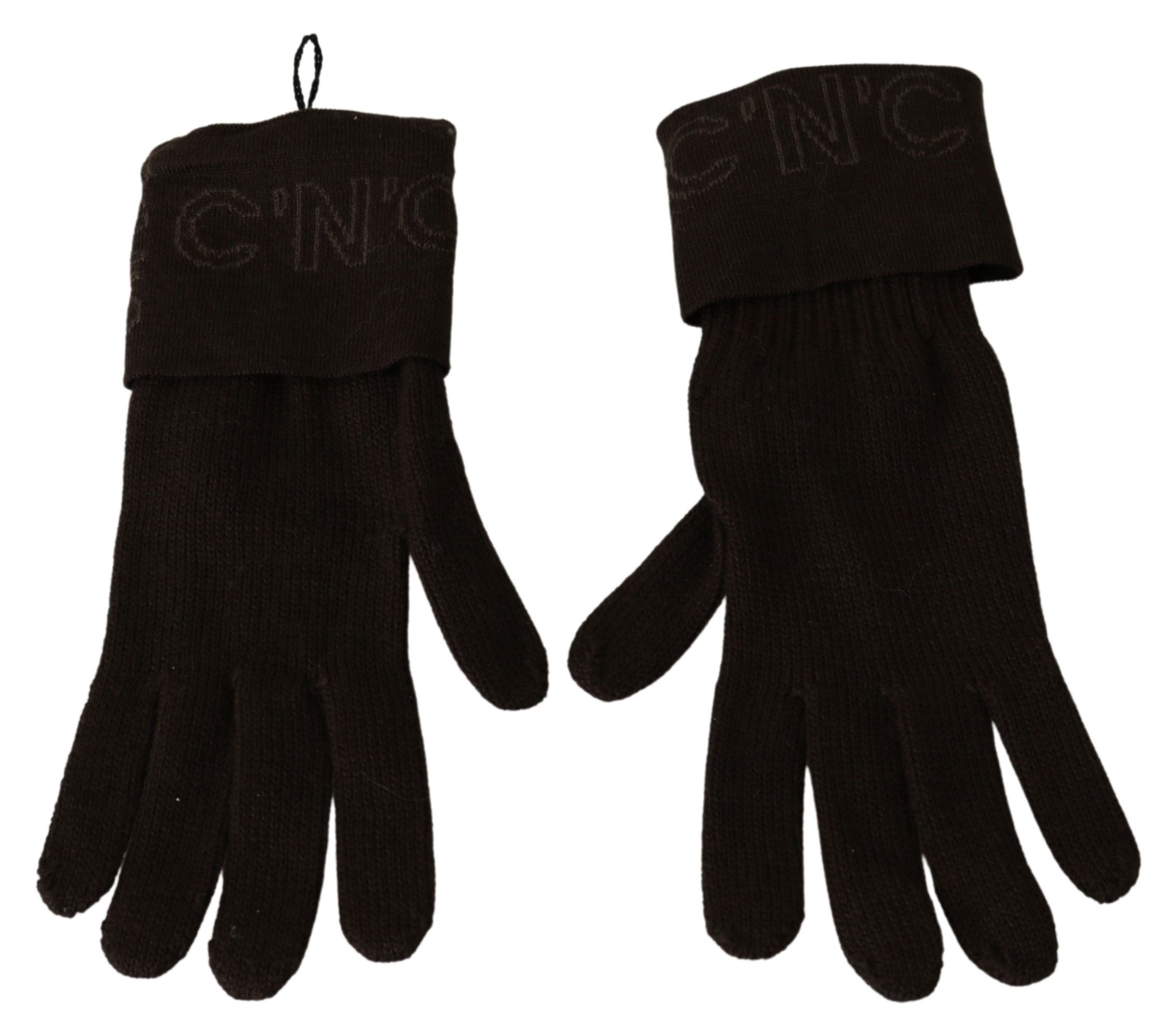1390456.jpg Elegant Brown Knitted Gloves - Image 3