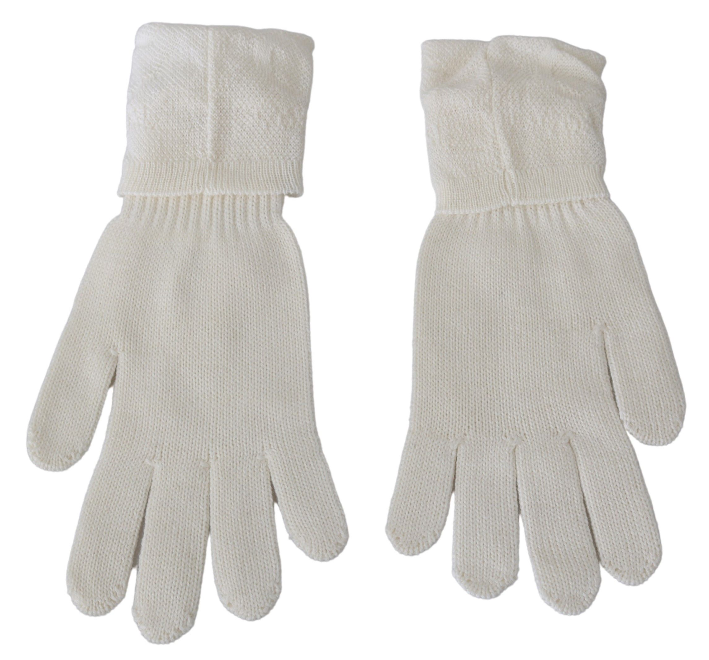 1390463.jpg Elegant White Knitted Gloves - Image 4