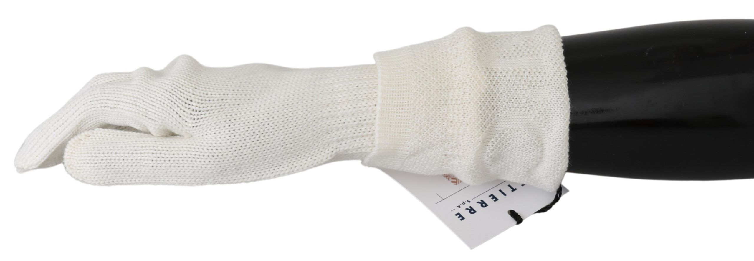 1390465.jpg Elegant White Knitted Gloves - Image 5