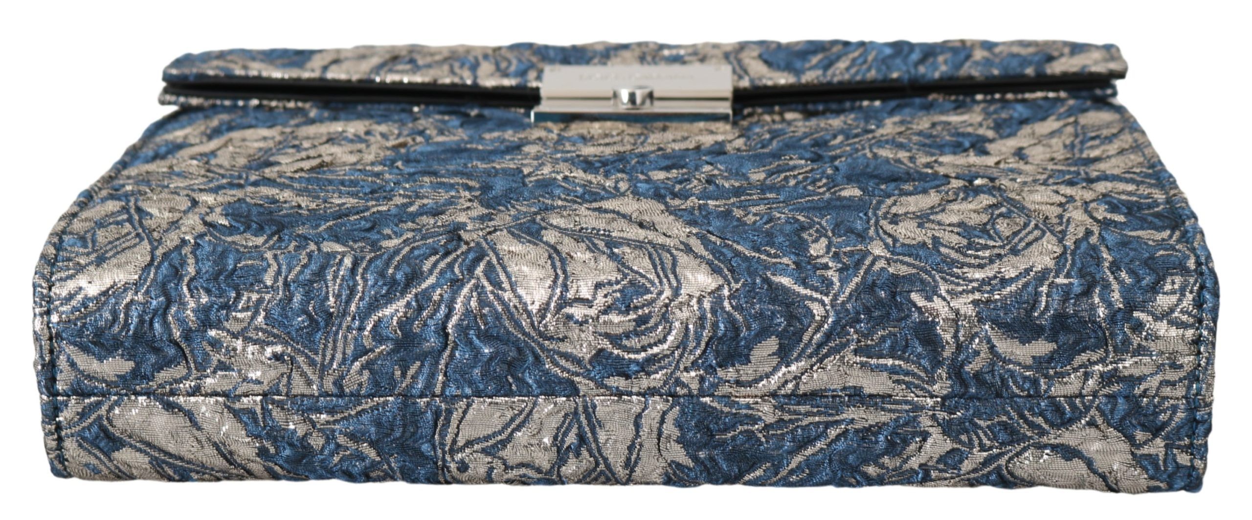 1392764.jpg Elegant Blue Croc-Print Briefcase Clutch - Image 3